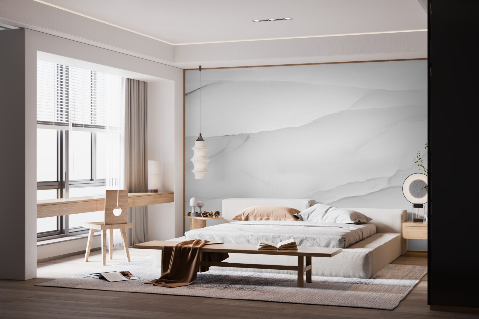 Fototapeta mramor je pokrytý hustou hmlou