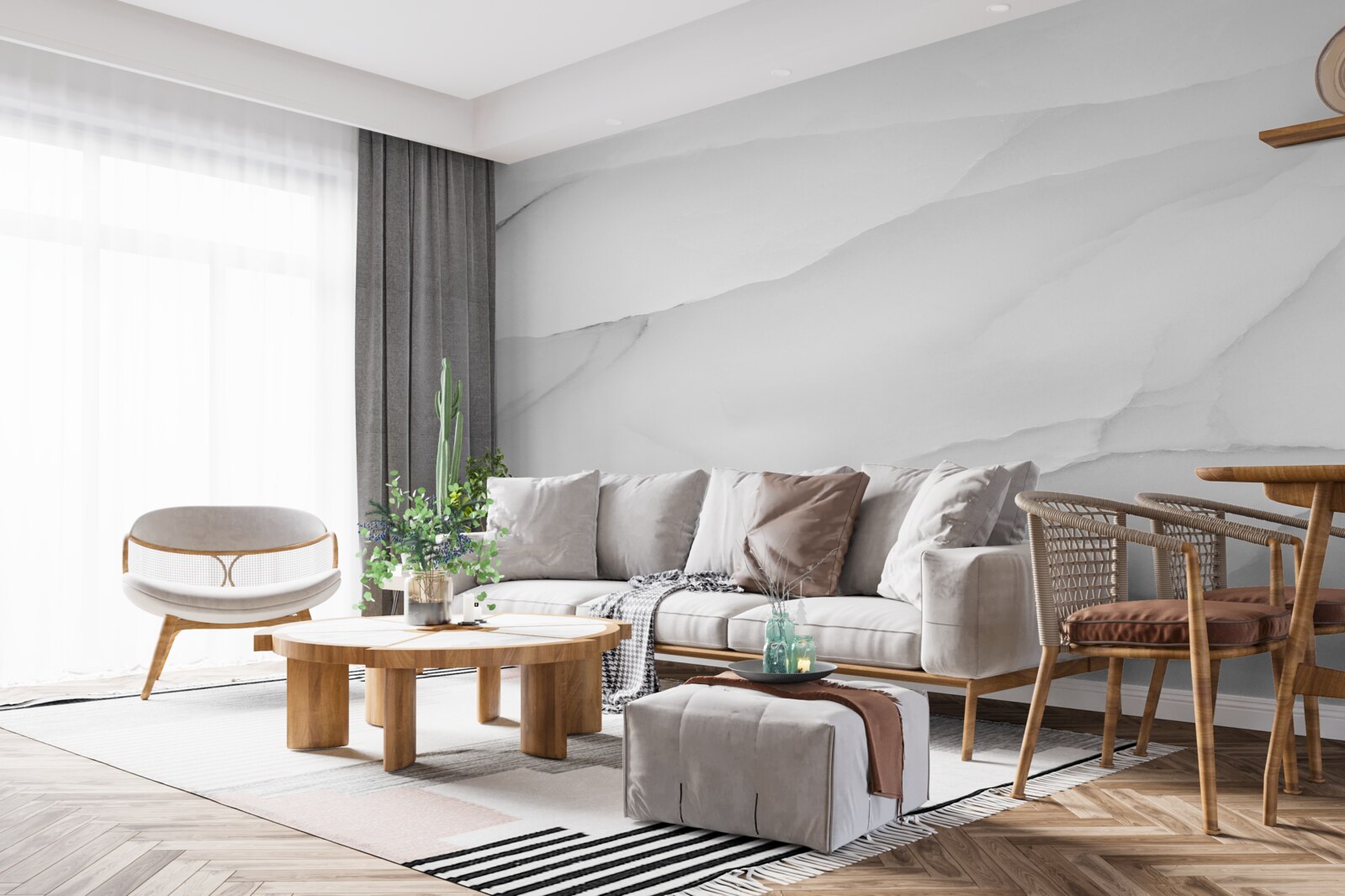 Fototapeta mramor je pokrytý hustou hmlou