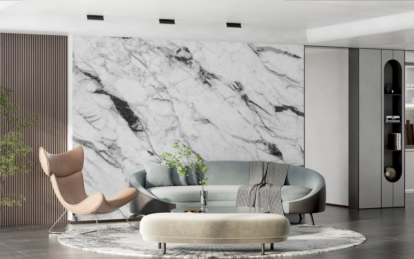 Fototapeta kombinácia bieleho a modrého dymu