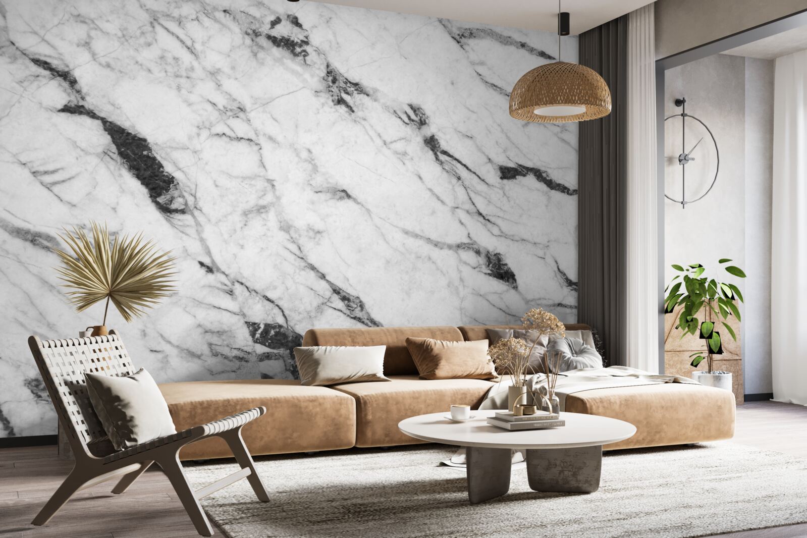 Fototapeta kombinácia bieleho a modrého dymu