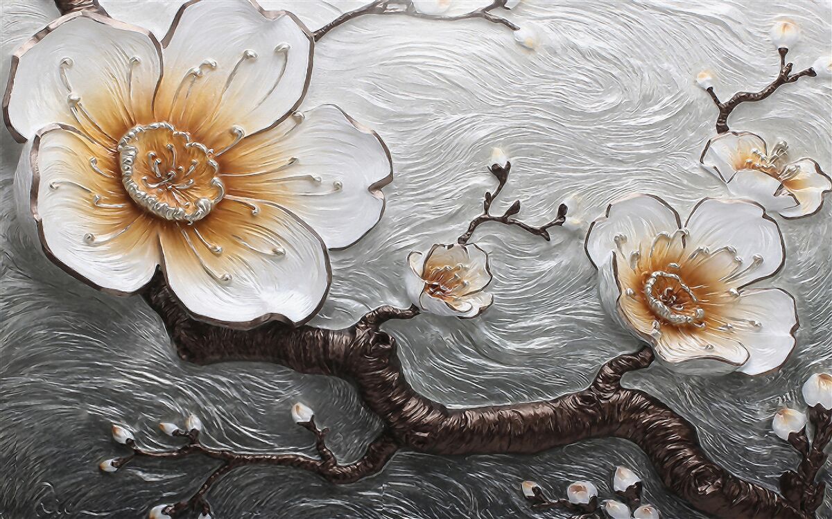 Fototapeta Snehobiela magnólia nad vodnou hmlou je očarujúco krásna