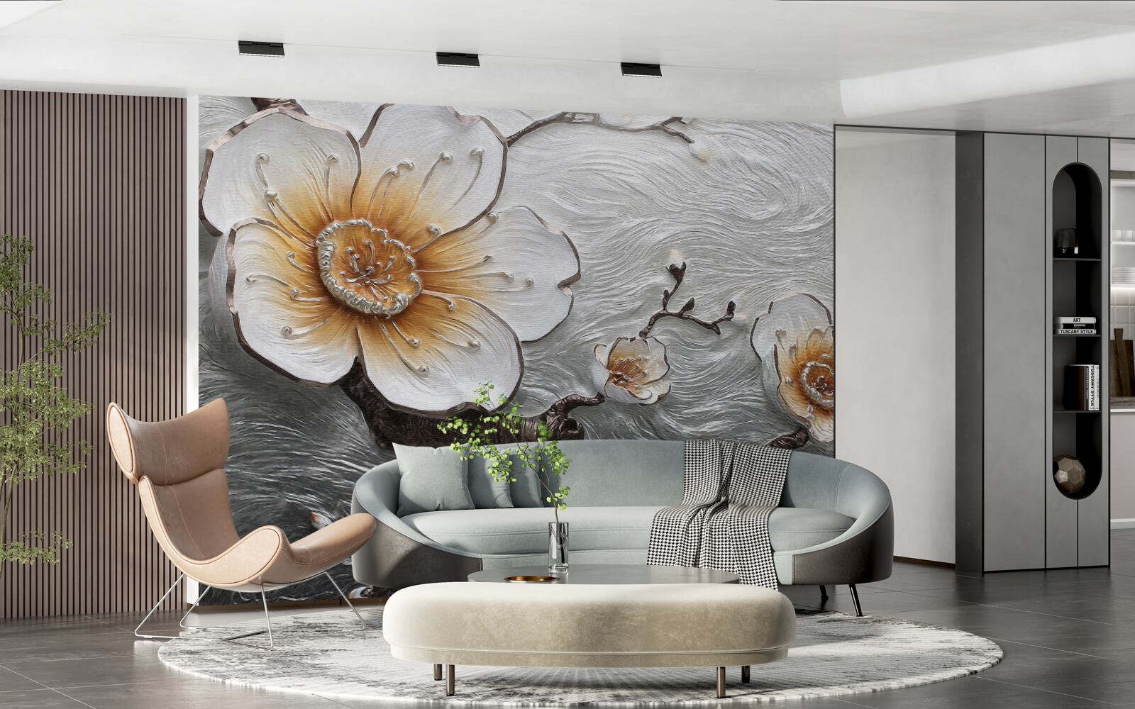 Fototapeta Snehobiela magnólia nad vodnou hmlou je očarujúco krásna