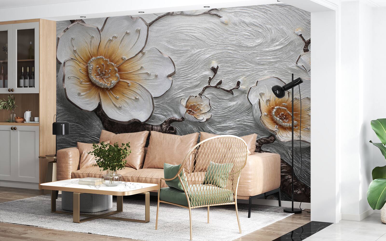 Fototapeta Snehobiela magnólia nad vodnou hmlou je očarujúco krásna