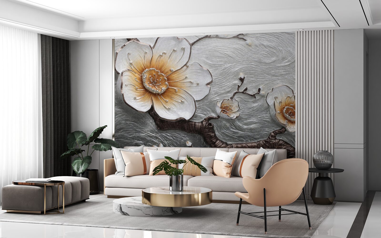 Fototapeta Snehobiela magnólia nad vodnou hmlou je očarujúco krásna