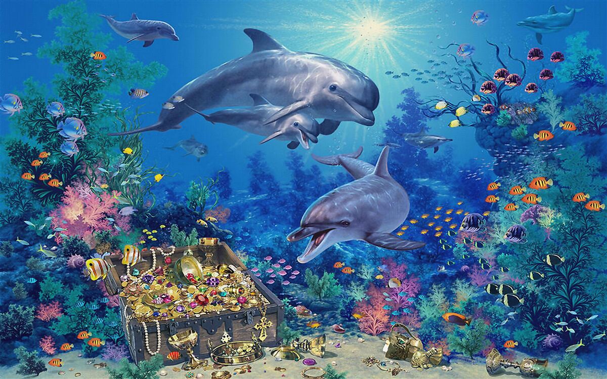 Fototapeta poklad objavili delfíny