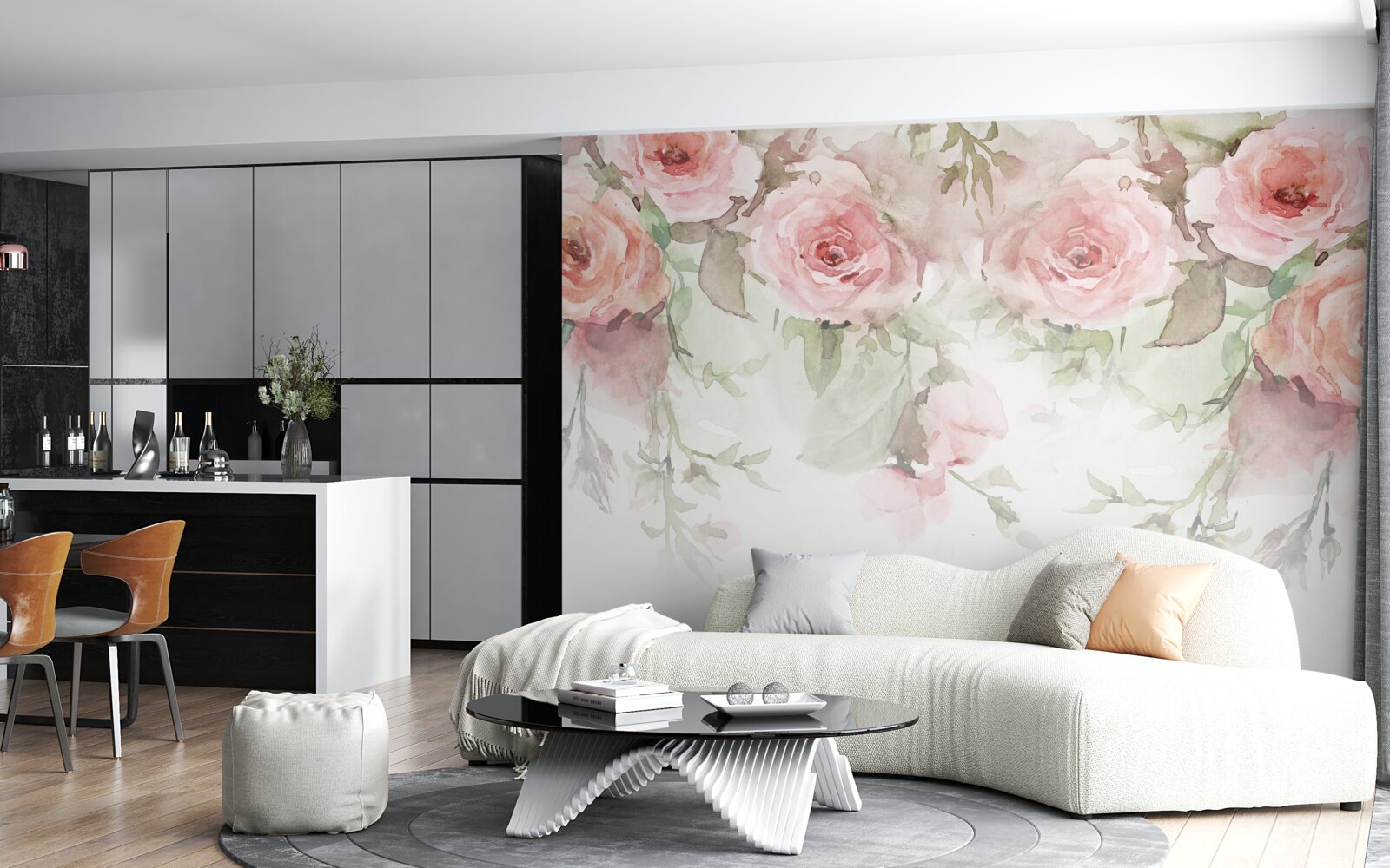 Fototapeta visia obrovské ružové kvety