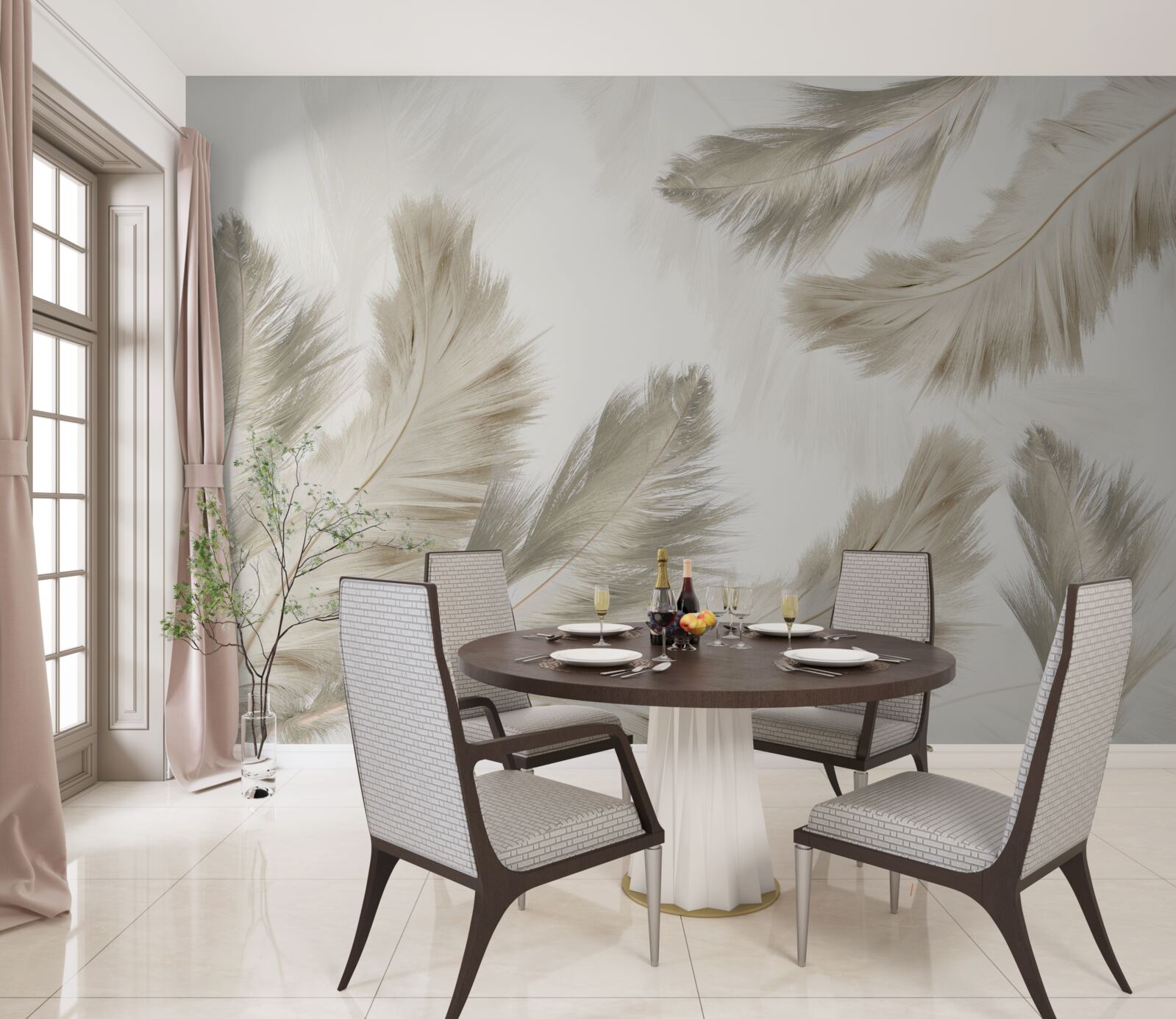 Fototapeta nadýchané perie vznášajúce sa vo vzduchu