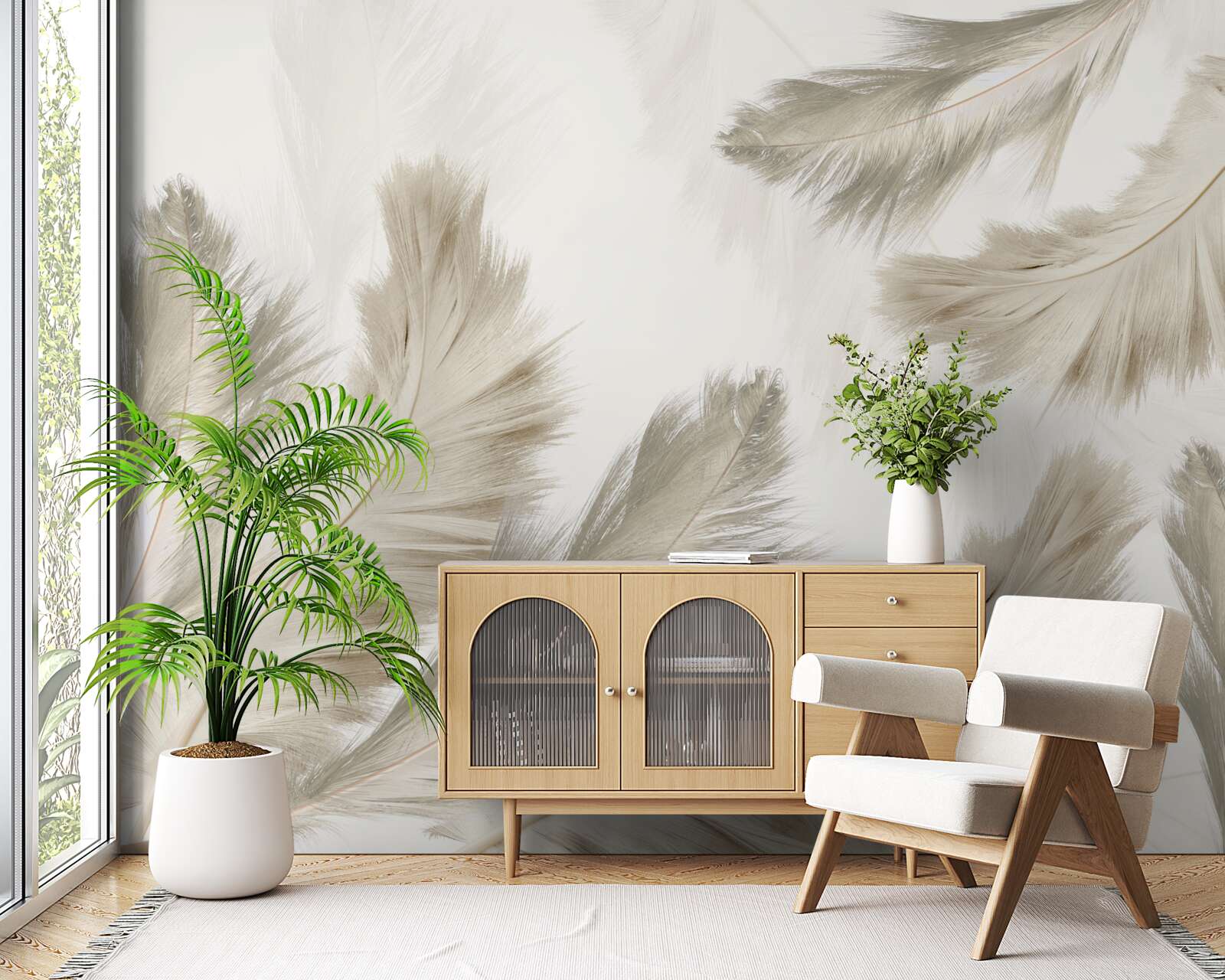 Fototapeta nadýchané perie vznášajúce sa vo vzduchu