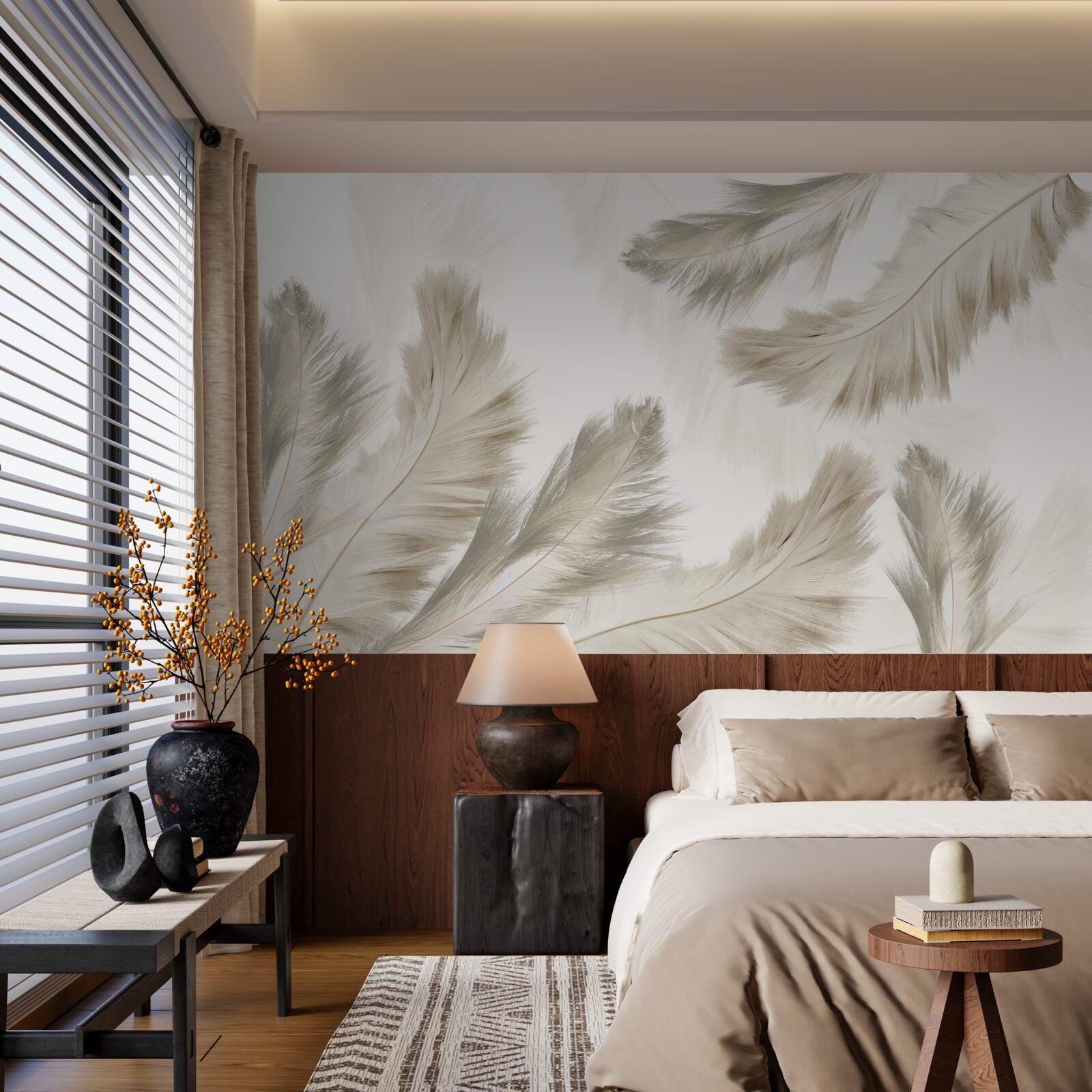 Fototapeta nadýchané perie vznášajúce sa vo vzduchu