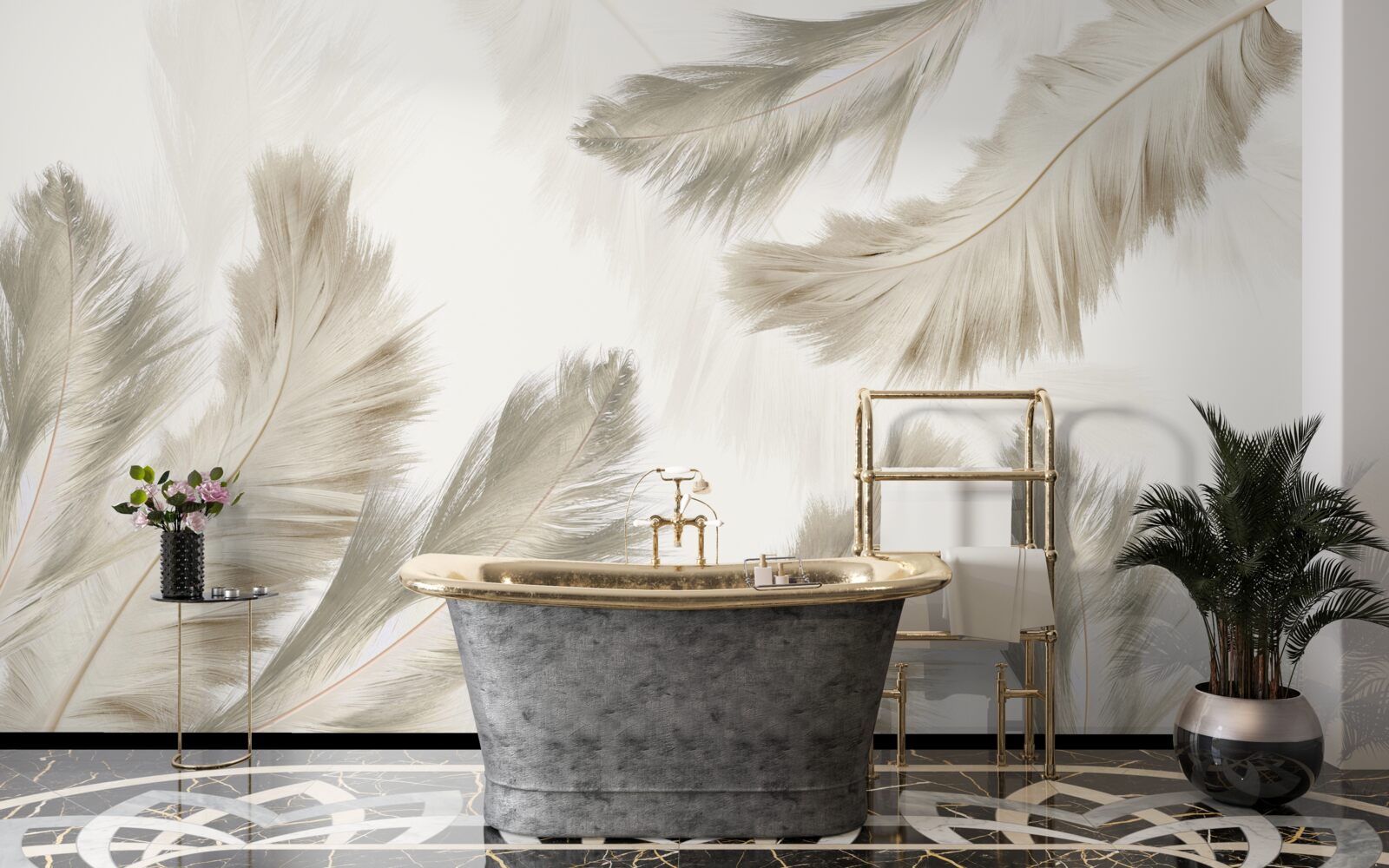 Fototapeta nadýchané perie vznášajúce sa vo vzduchu