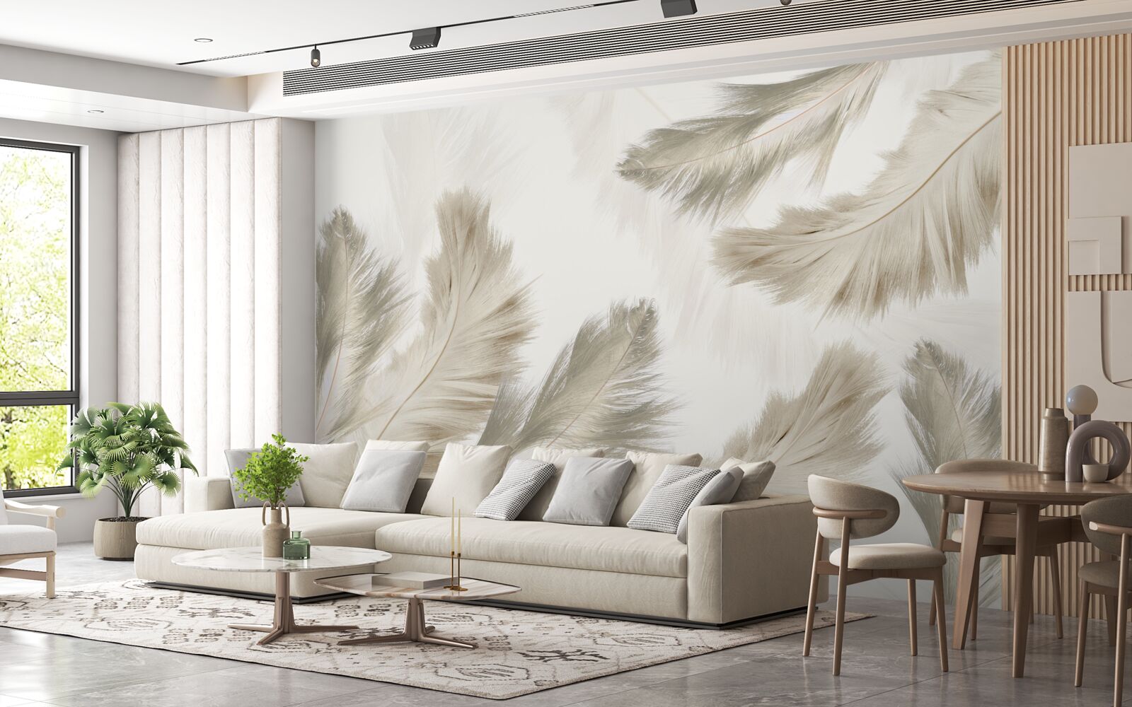 Fototapeta nadýchané perie vznášajúce sa vo vzduchu