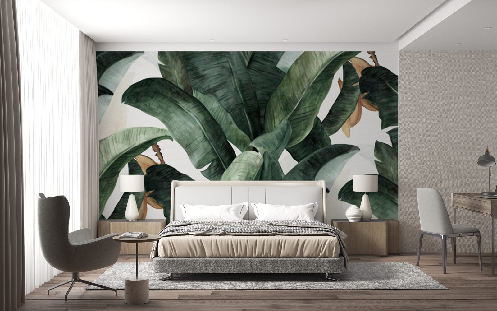 Fototapeta veľké tmavozelené listy z tropických oblastí