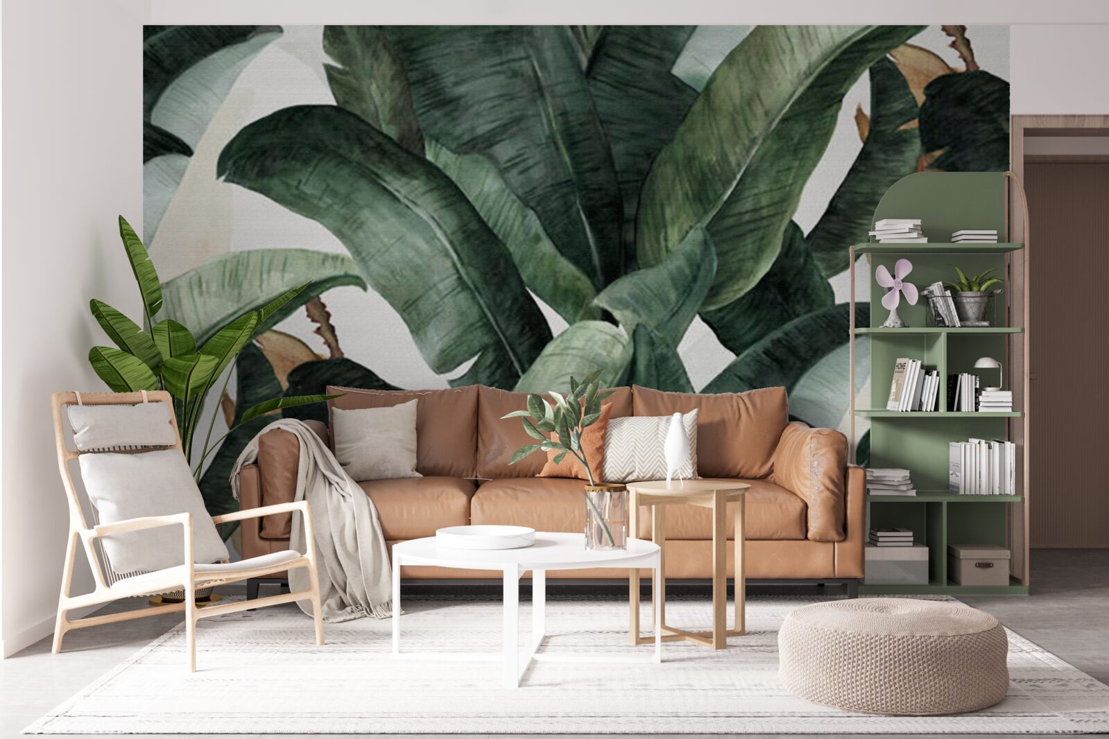 Fototapeta veľké tmavozelené listy z tropických oblastí