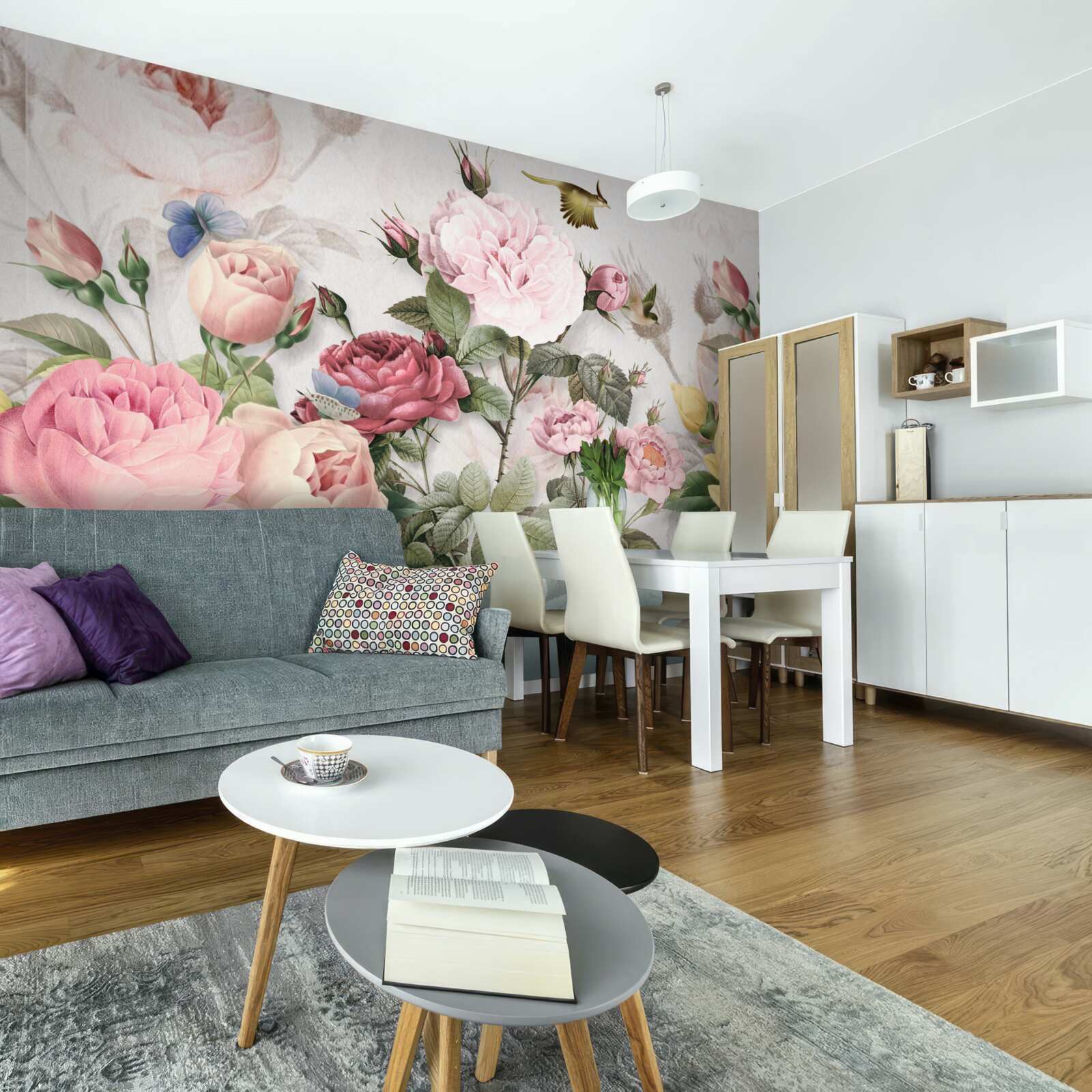 Fototapeta výbušný súbor zelených a letných kvetinových odtieňov