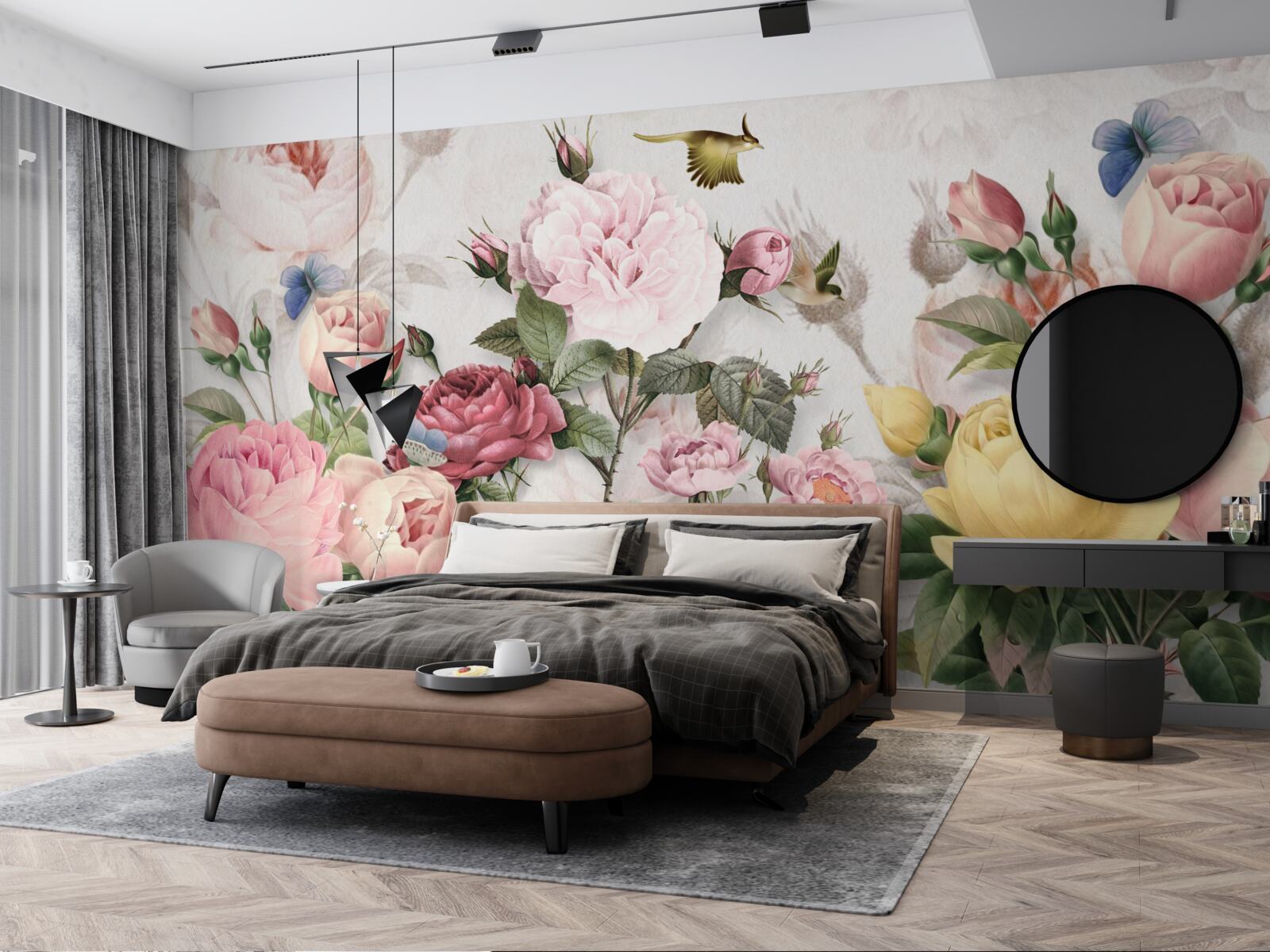 Fototapeta výbušný súbor zelených a letných kvetinových odtieňov