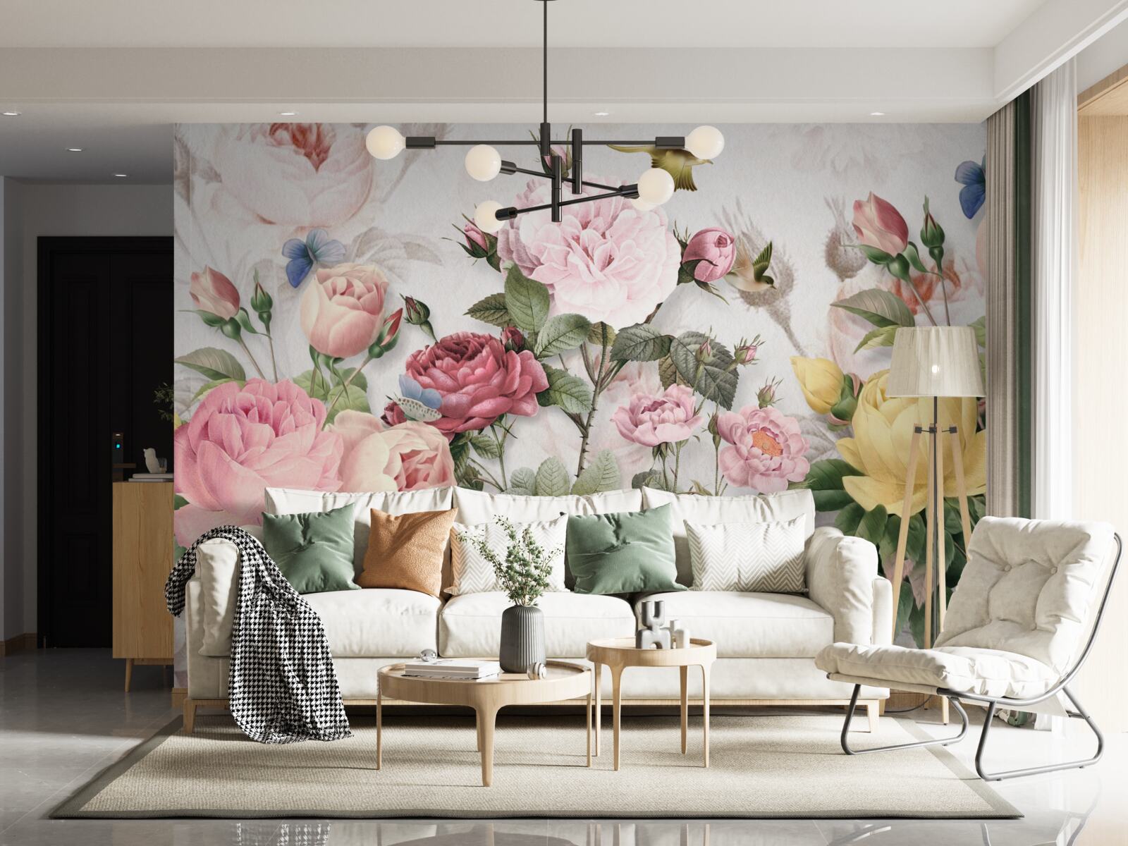 Fototapeta výbušný súbor zelených a letných kvetinových odtieňov