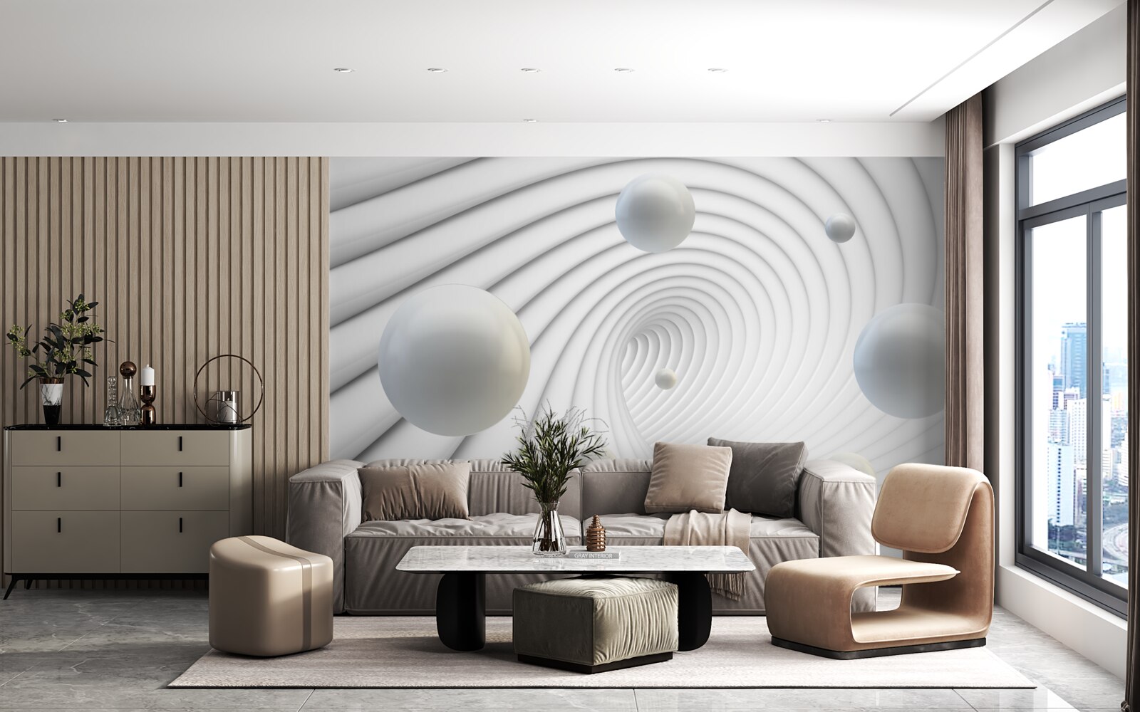 Fototapeta biele guľôčky sa hladko vznášajú vo vzduchu