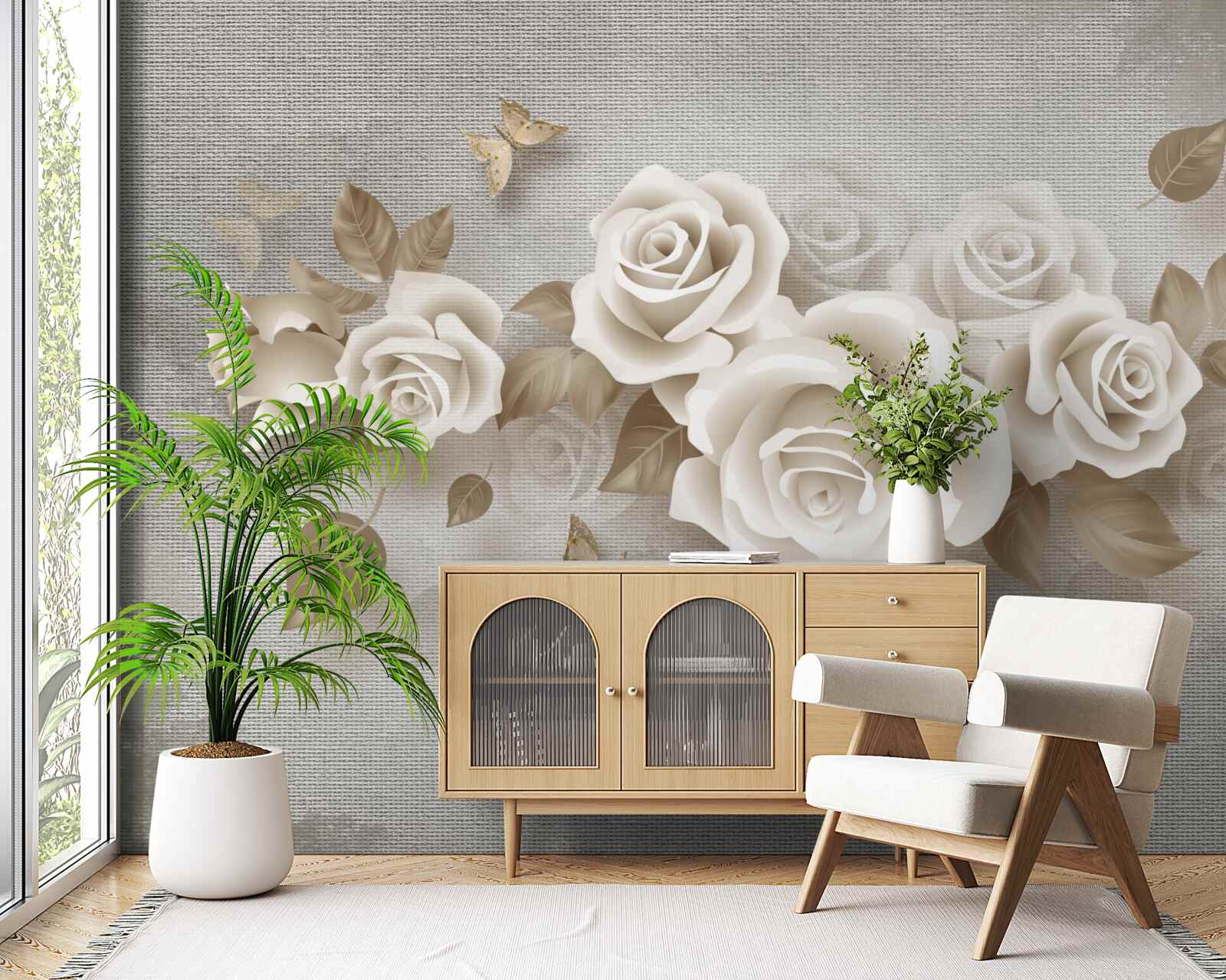 Fototapeta pôvabná stonka ruže zo slonoviny