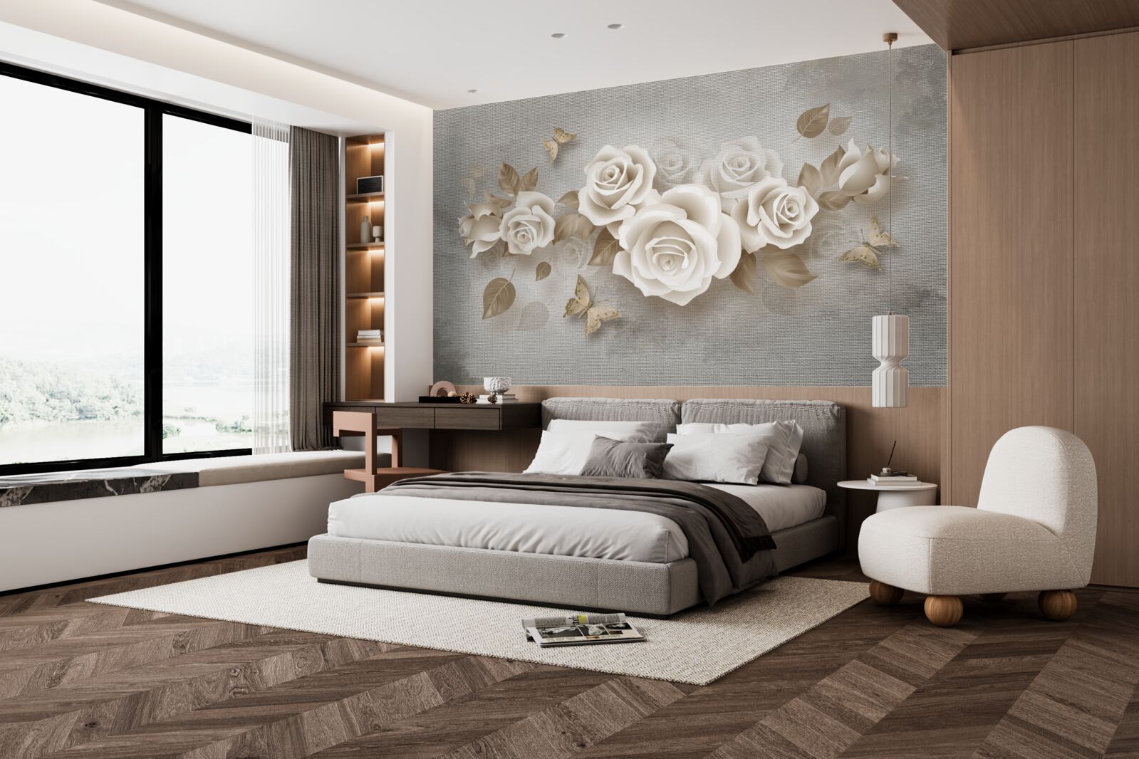 Fototapeta pôvabná stonka ruže zo slonoviny