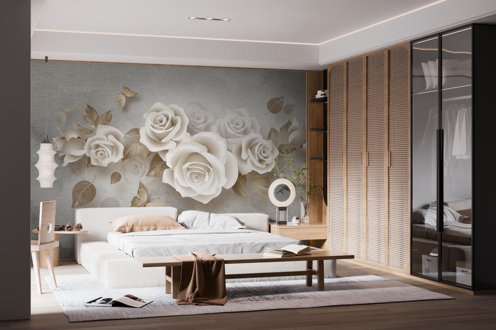 Fototapeta pôvabná stonka ruže zo slonoviny