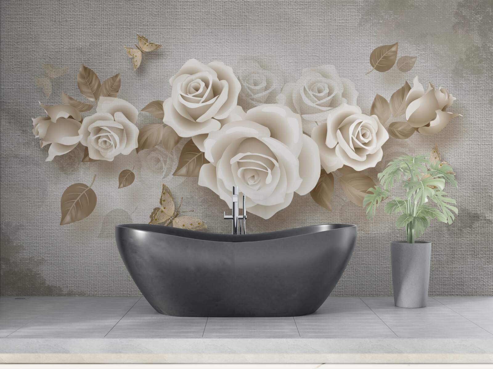 Fototapeta pôvabná stonka ruže zo slonoviny