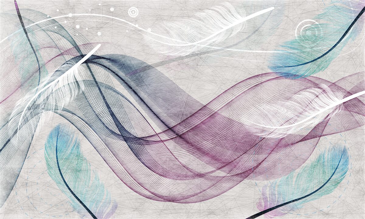 Fototapeta abstrakcia vo farbách peria a vĺn