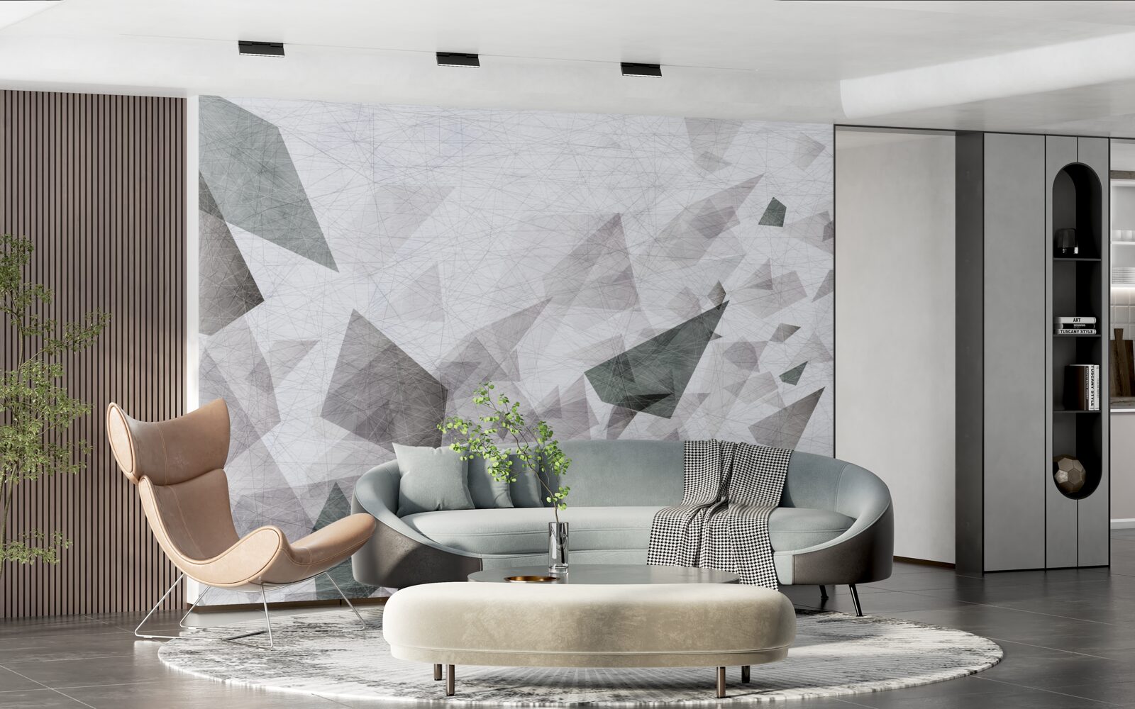 Fototapeta sivé pozadie s abstraktným vzorom nití