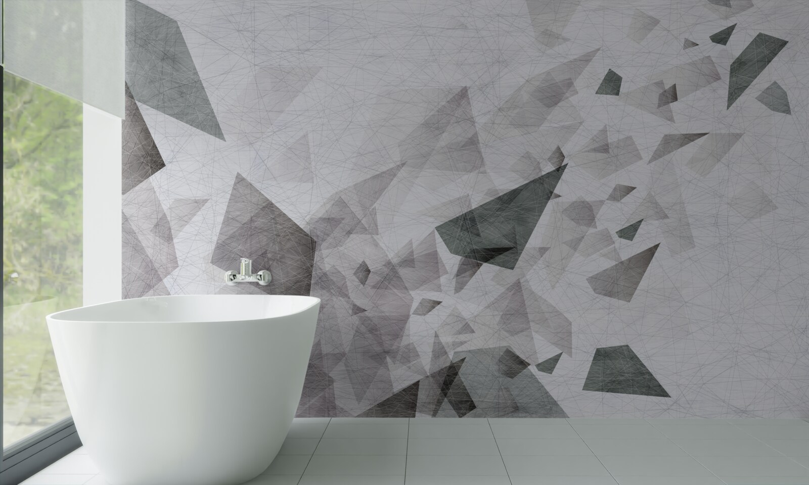 Fototapeta sivé pozadie s abstraktným vzorom nití