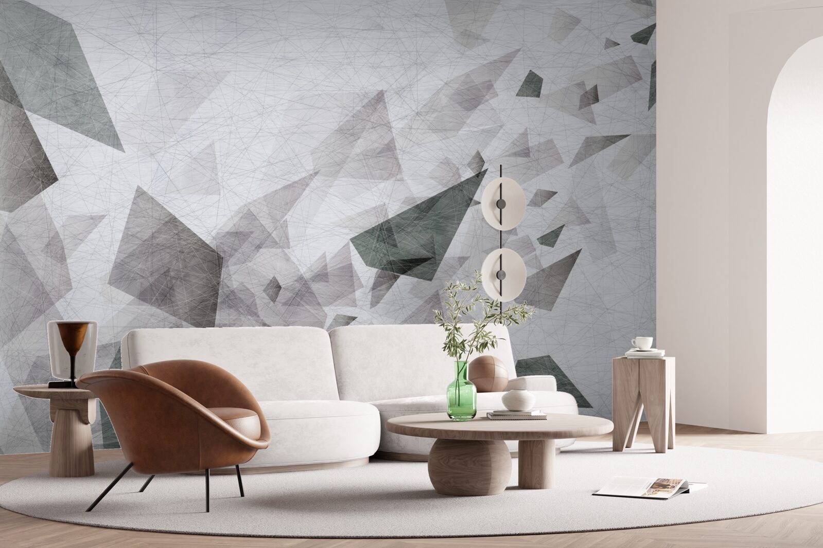 Fototapeta sivé pozadie s abstraktným vzorom nití