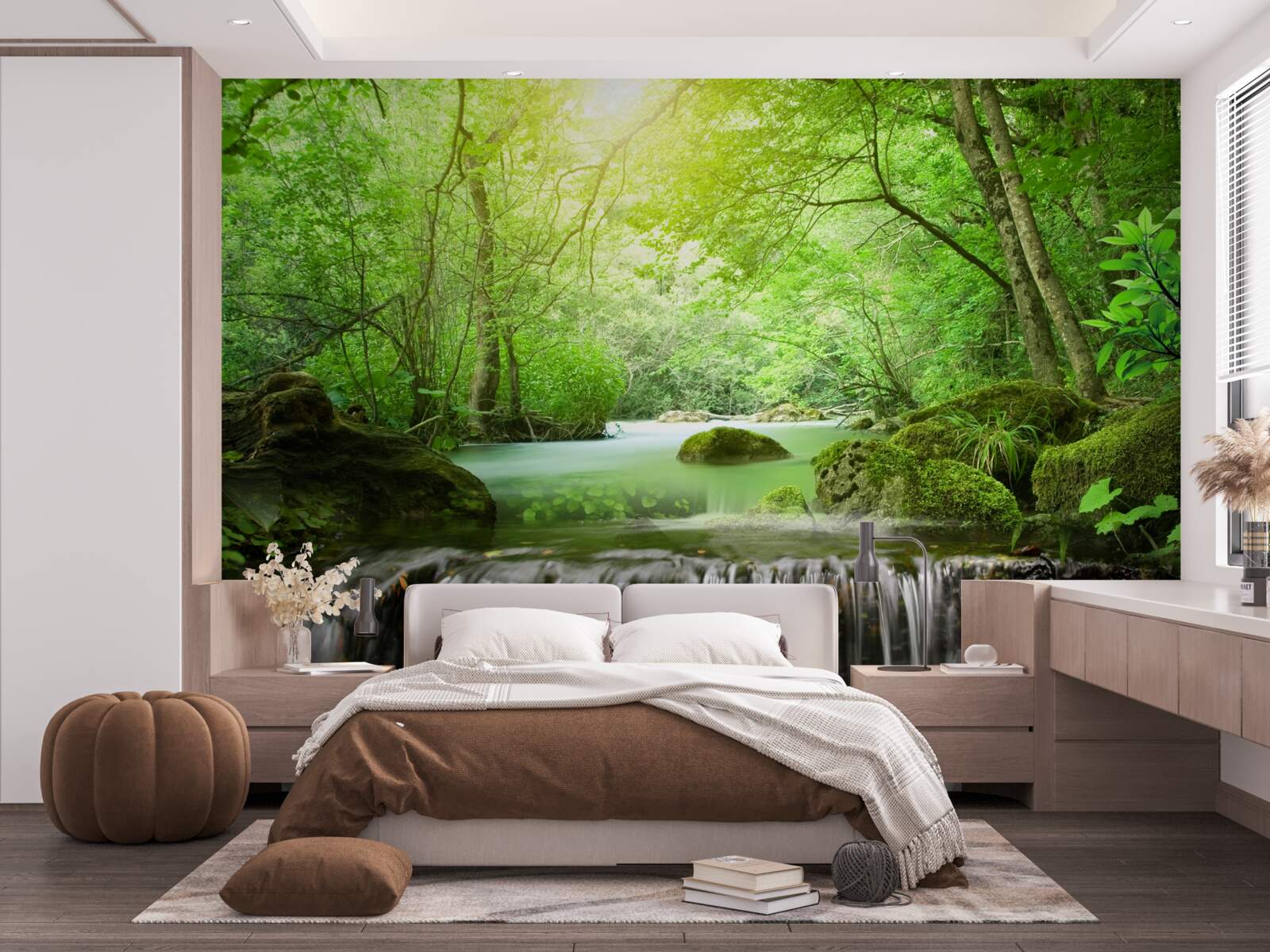 Fototapeta slnečné lúče dopadajú k vodopádu