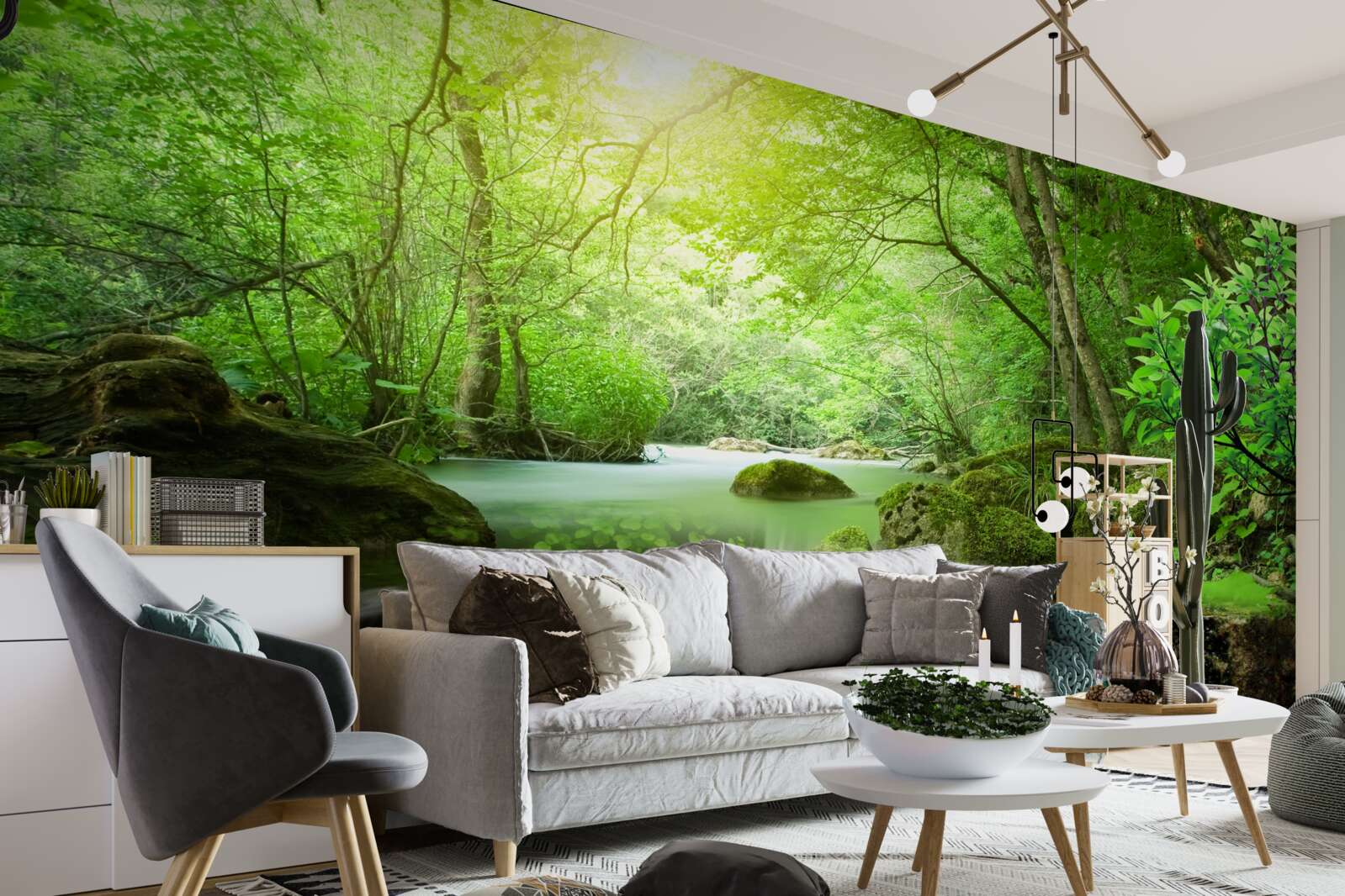 Fototapeta slnečné lúče dopadajú k vodopádu