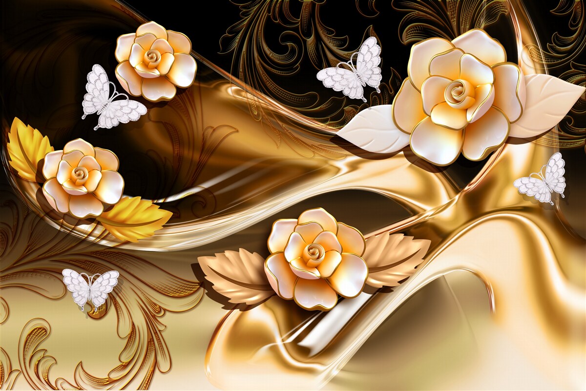 Fototapeta magnólie s krémovými kvetmi na jemných vetvičkách