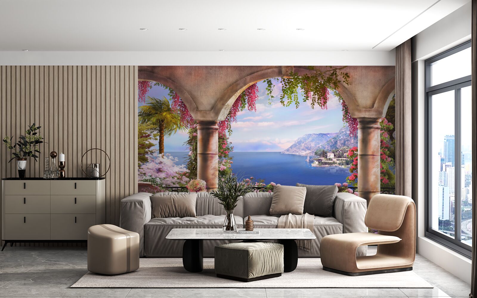 Fototapeta Oblúky z kameňa sa nachádzajú v blízkosti brehov modrého mora