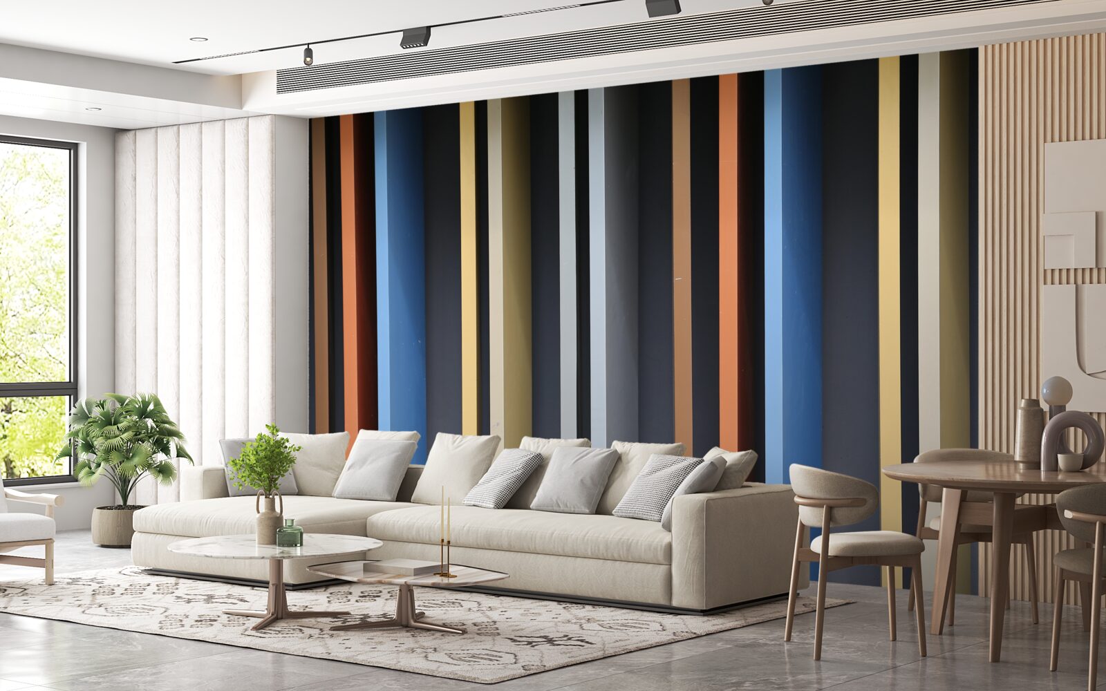 Fototapeta svetlé farebné čiary prebiehajúce vertikálne