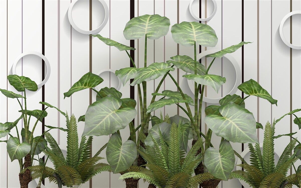 Fototapeta abstraktné pozadie zdobené zelenou vegetáciou