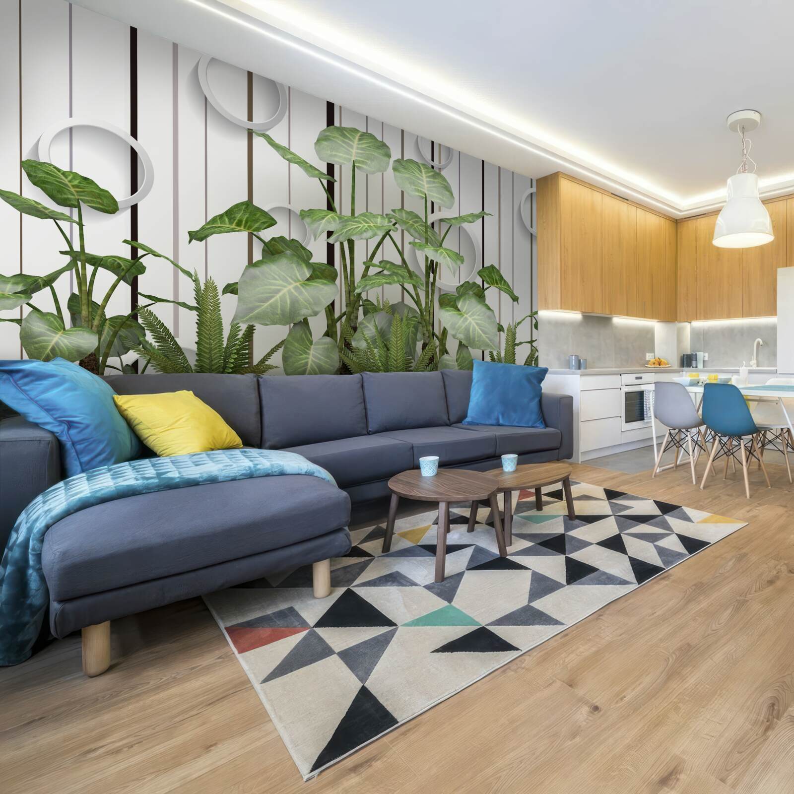 Fototapeta abstraktné pozadie zdobené zelenou vegetáciou