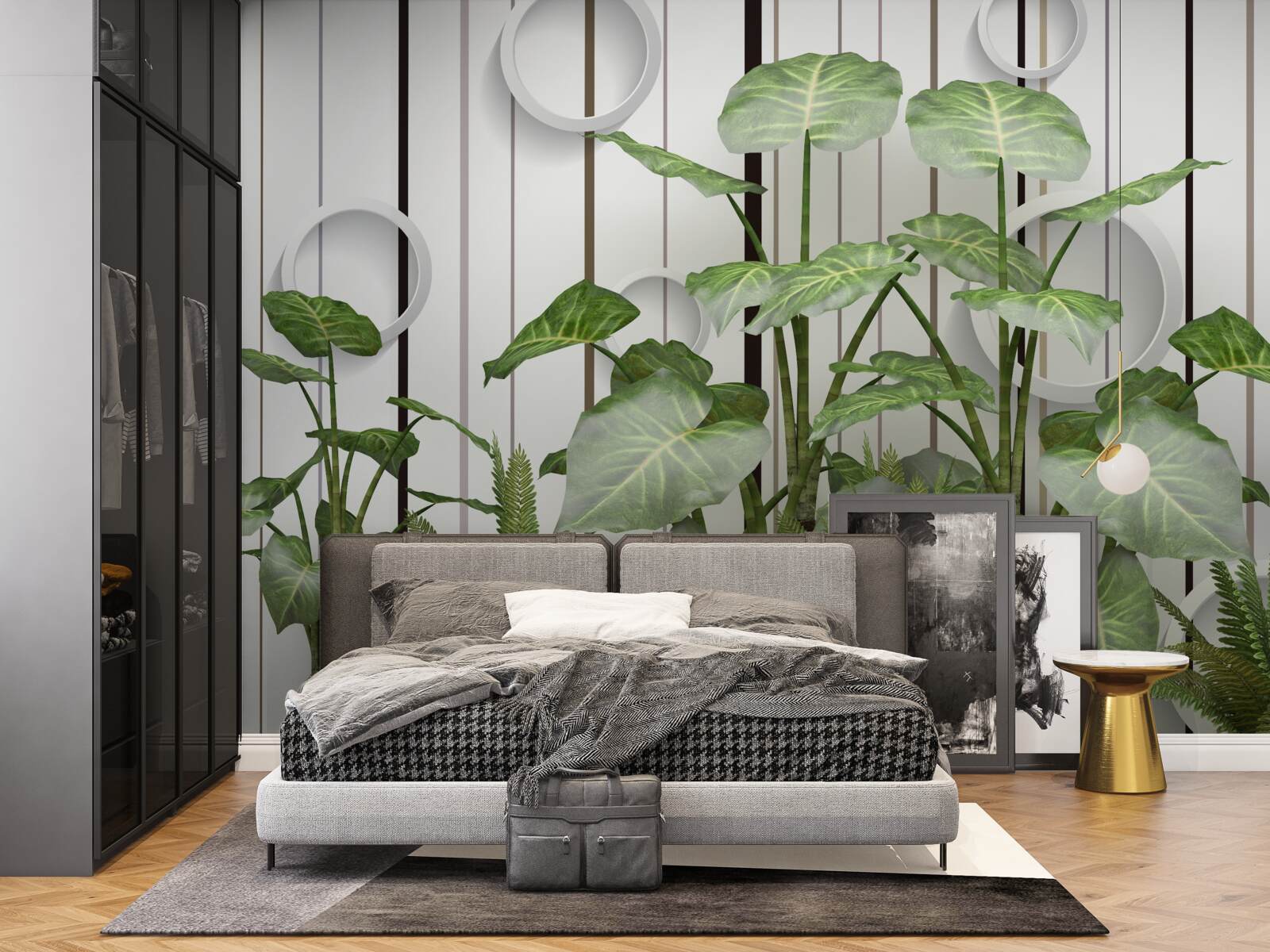 Fototapeta abstraktné pozadie zdobené zelenou vegetáciou