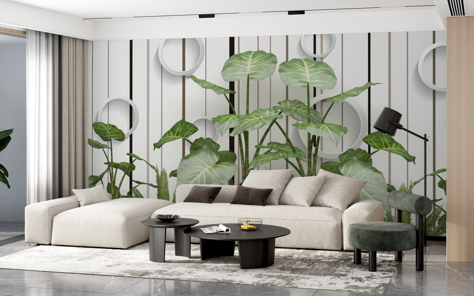 Fototapeta abstraktné pozadie zdobené zelenou vegetáciou