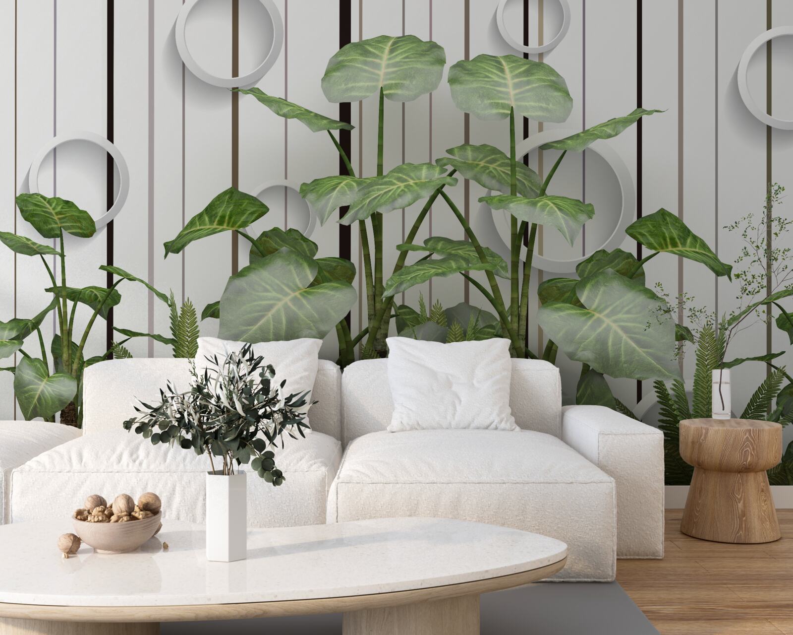 Fototapeta abstraktné pozadie zdobené zelenou vegetáciou