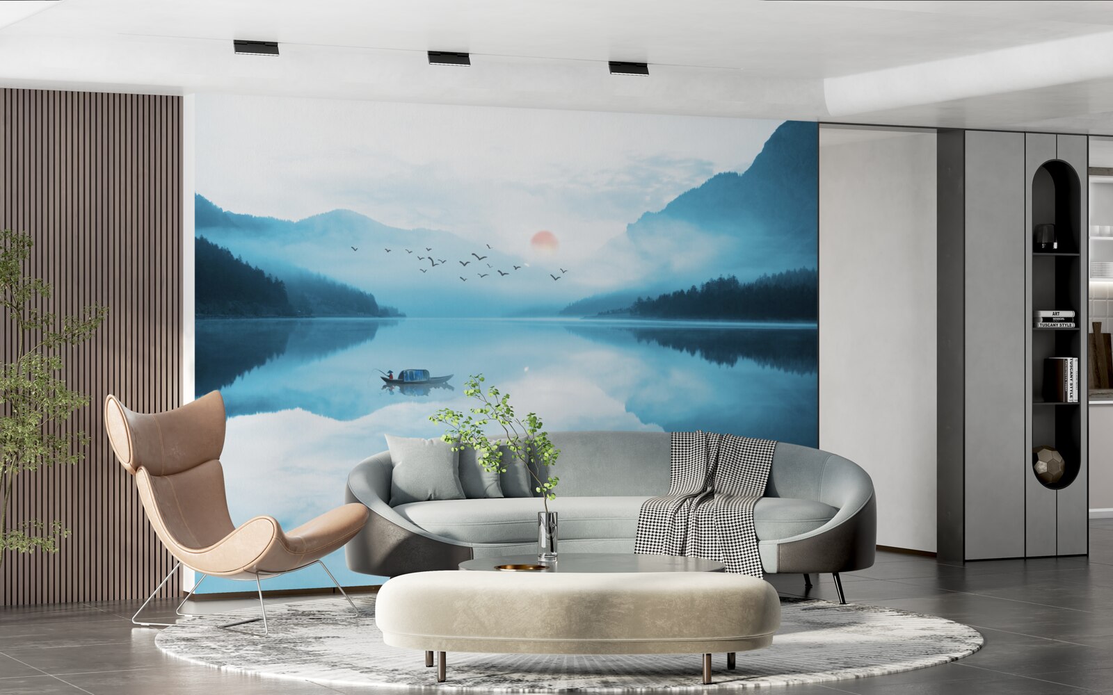 Fototapeta pri západe slnka je rybár v hlbokej vode