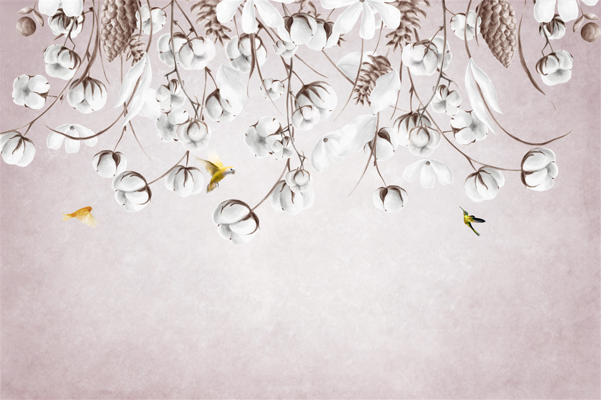 Fototapeta svetlá bavlna na bielom podklade