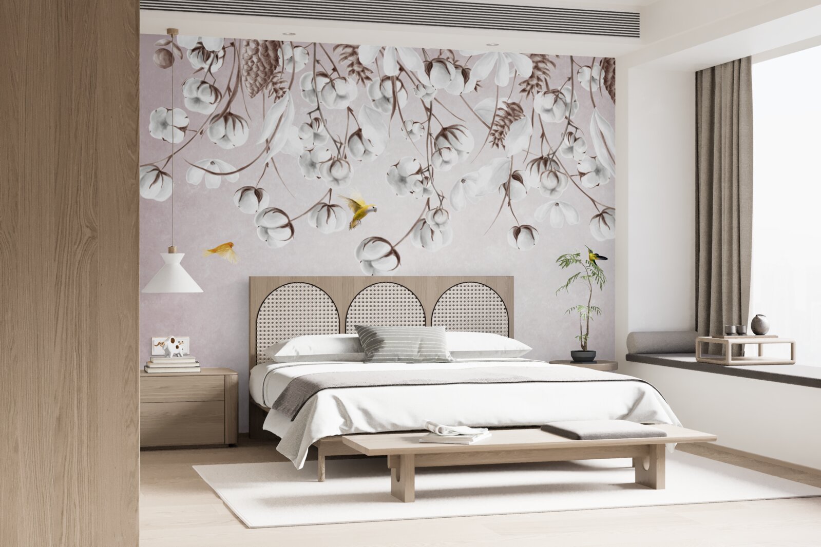 Fototapeta svetlá bavlna na bielom podklade