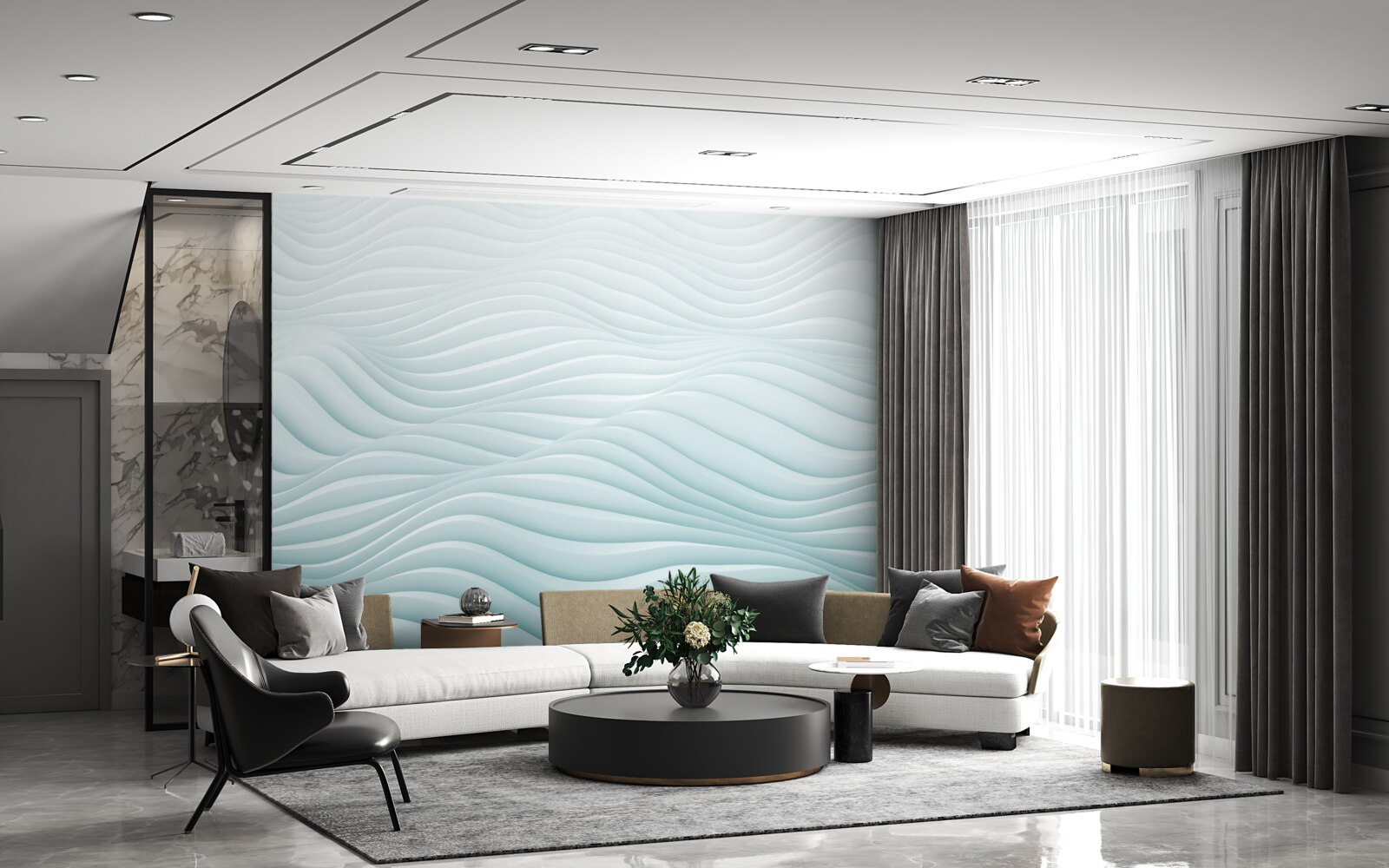 Fototapeta abstrakcia hladkých morských vĺn