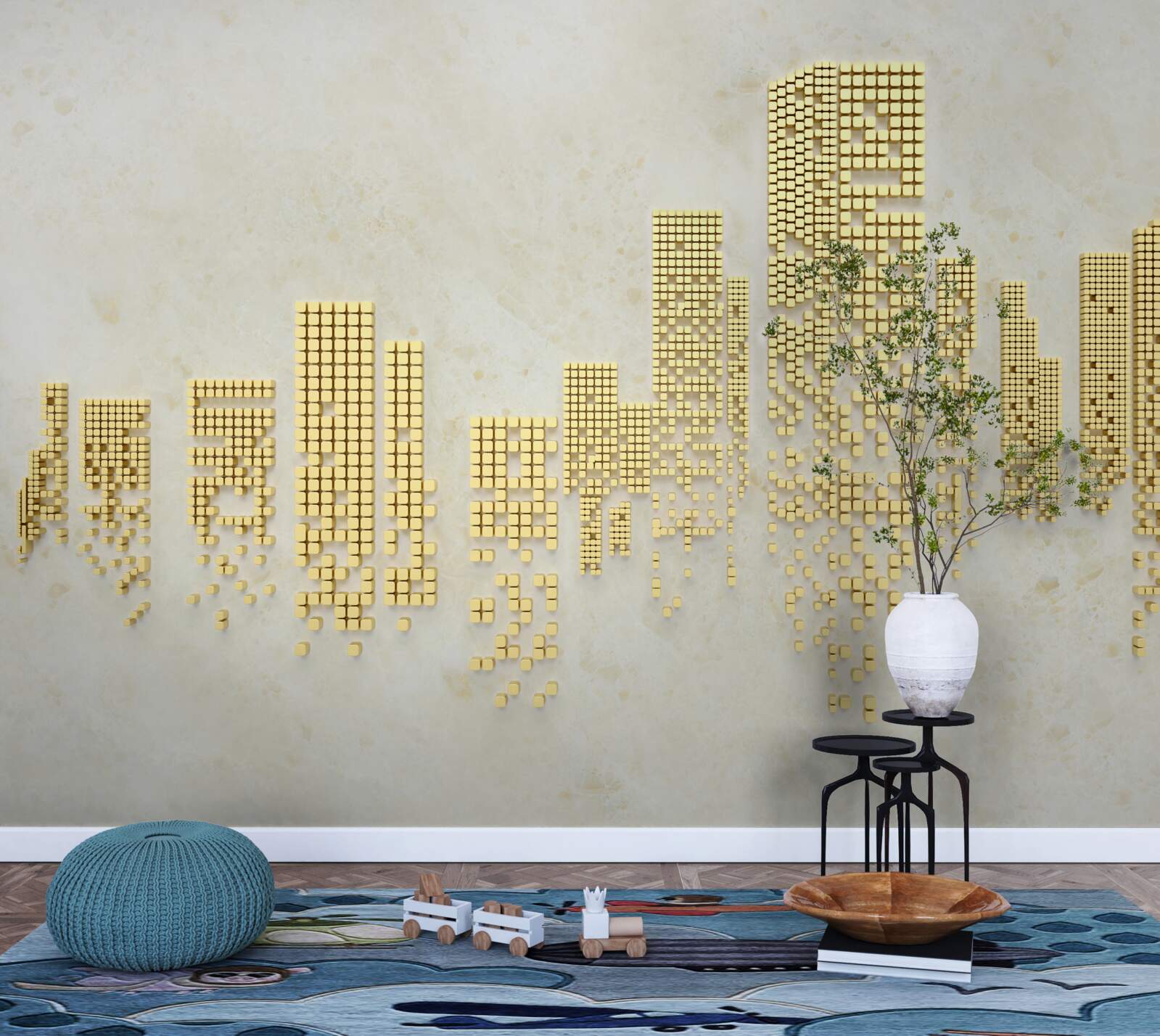 Fototapeta byty zo zlatých kociek