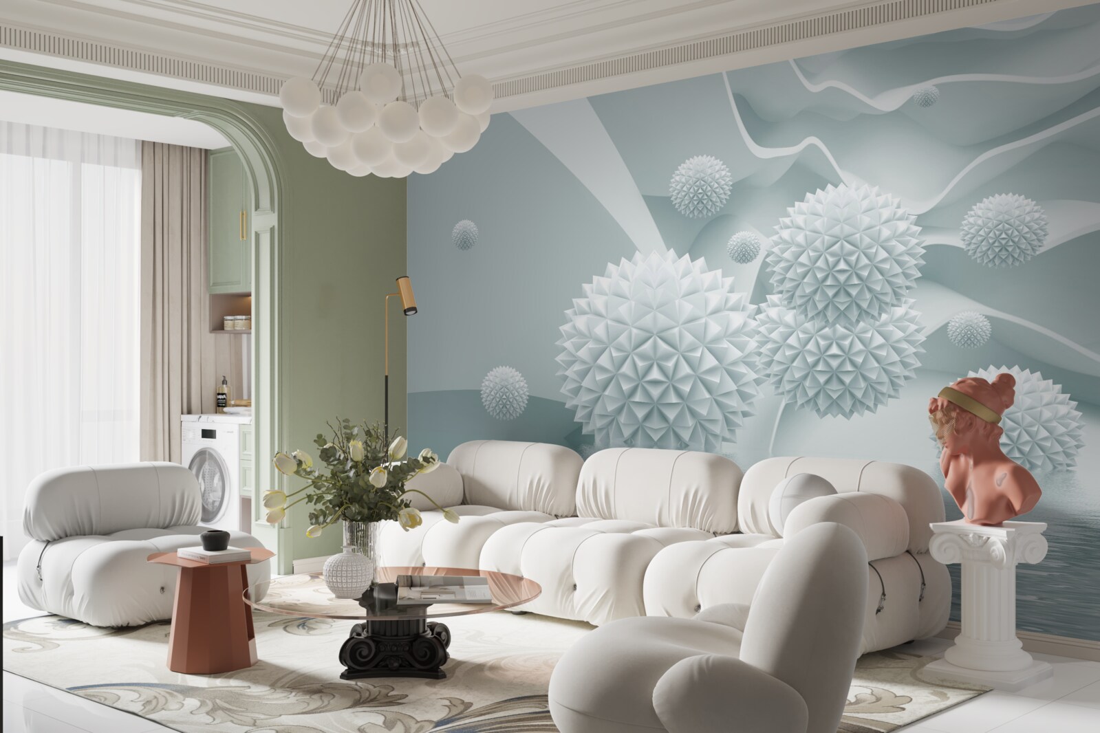 Fototapeta gule sú biele a ostré, vznášajú sa bez tiaže