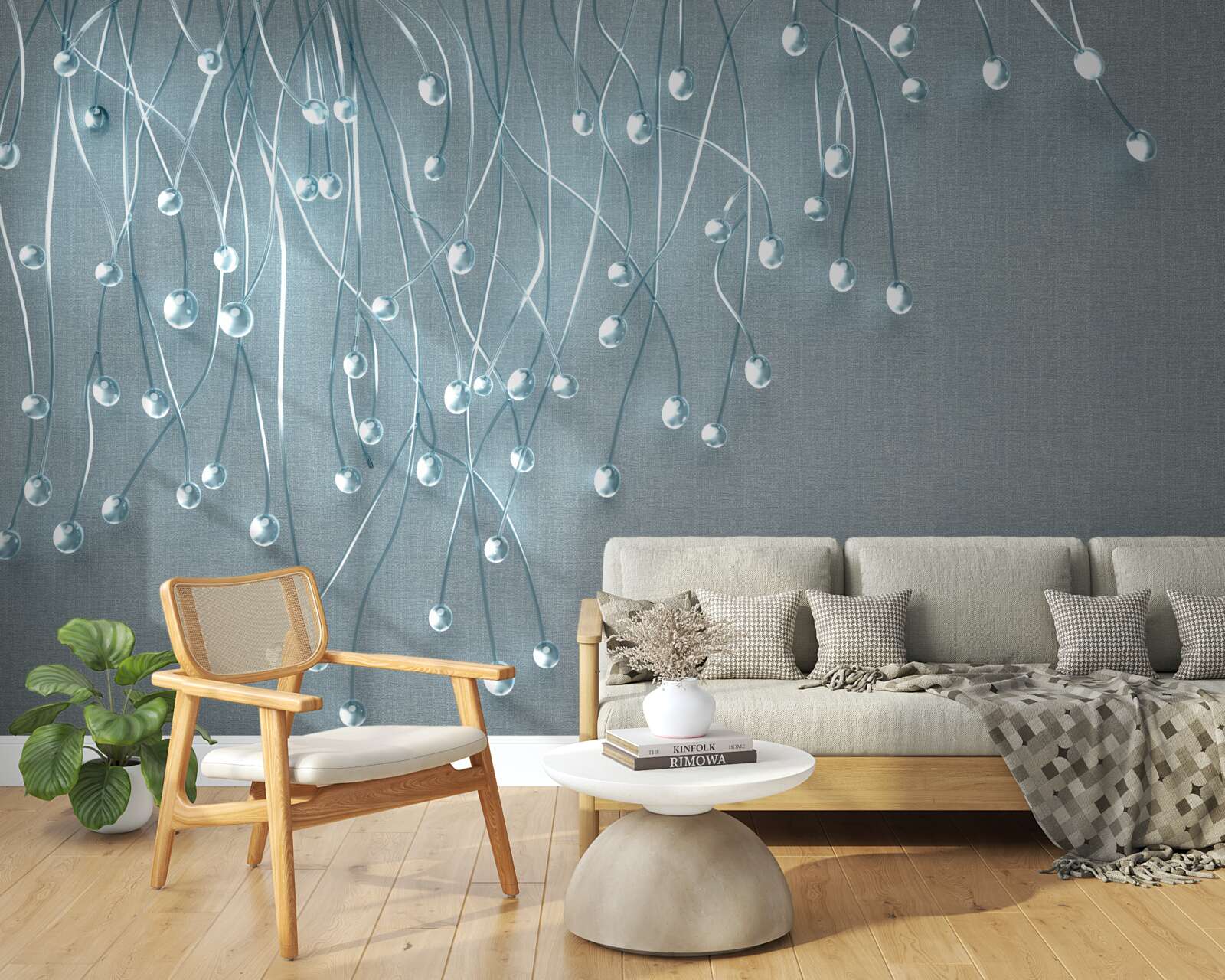 Fototapeta abstraktné obrázky vertikálne usporiadaných kvetov na vetvách