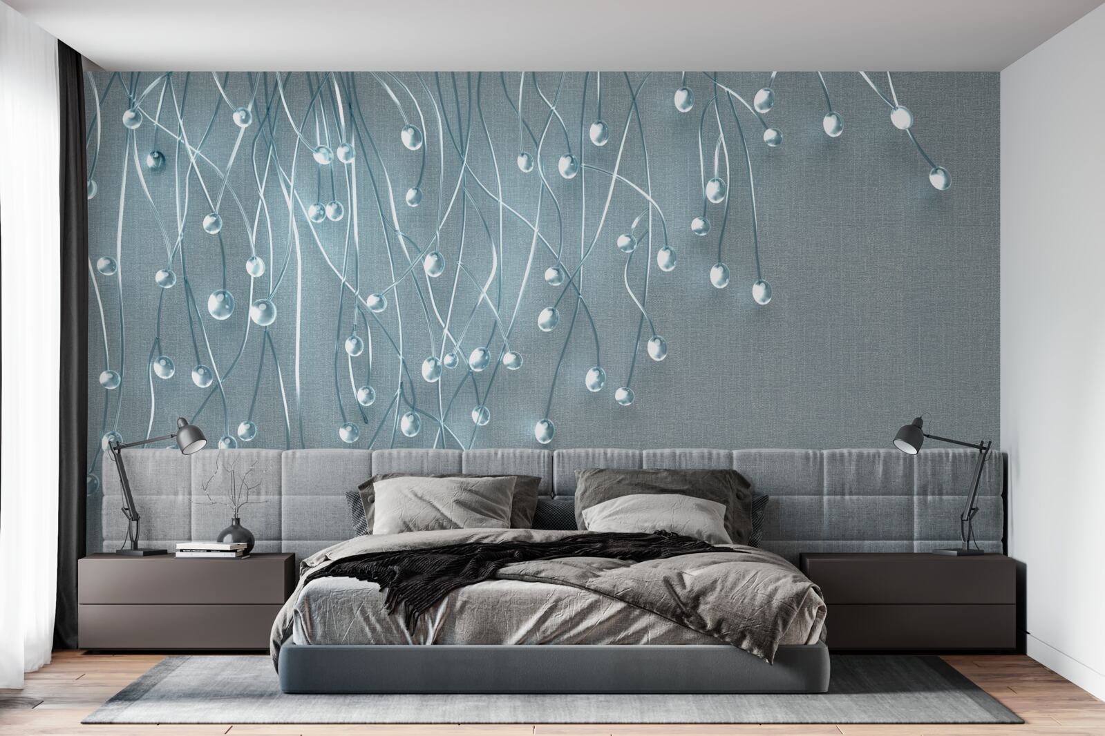 Fototapeta abstraktné obrázky vertikálne usporiadaných kvetov na vetvách