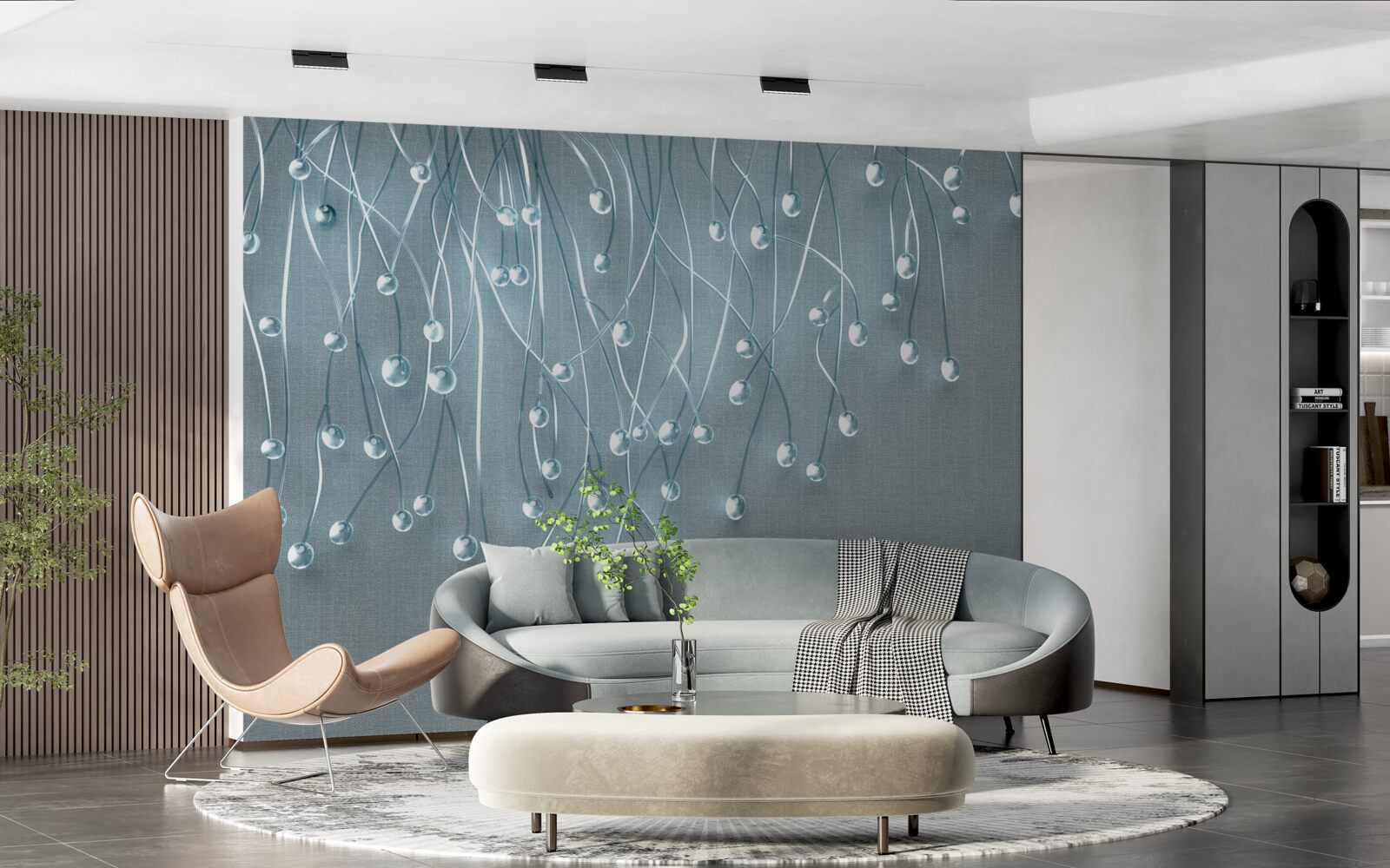 Fototapeta abstraktné obrázky vertikálne usporiadaných kvetov na vetvách