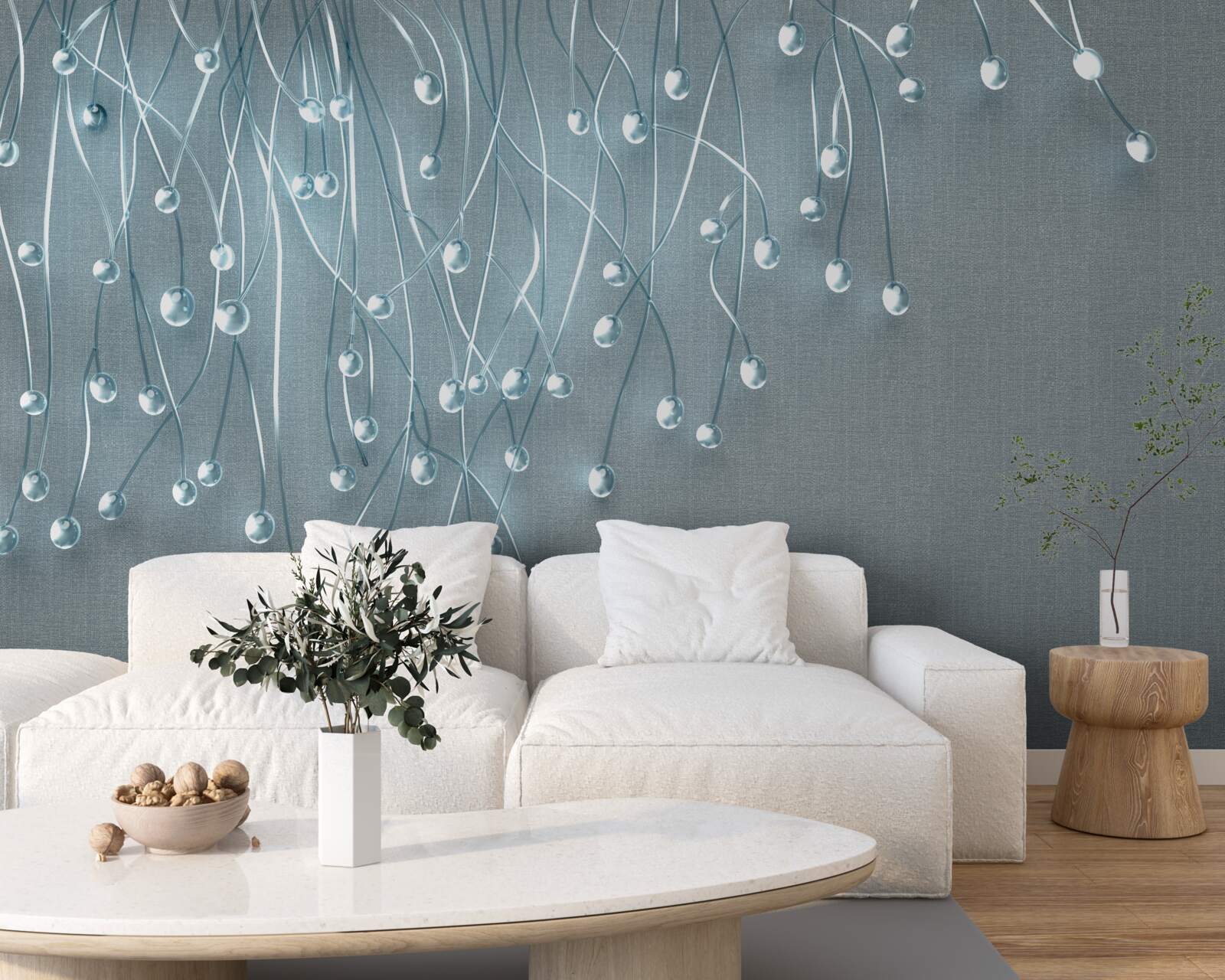 Fototapeta abstraktné obrázky vertikálne usporiadaných kvetov na vetvách