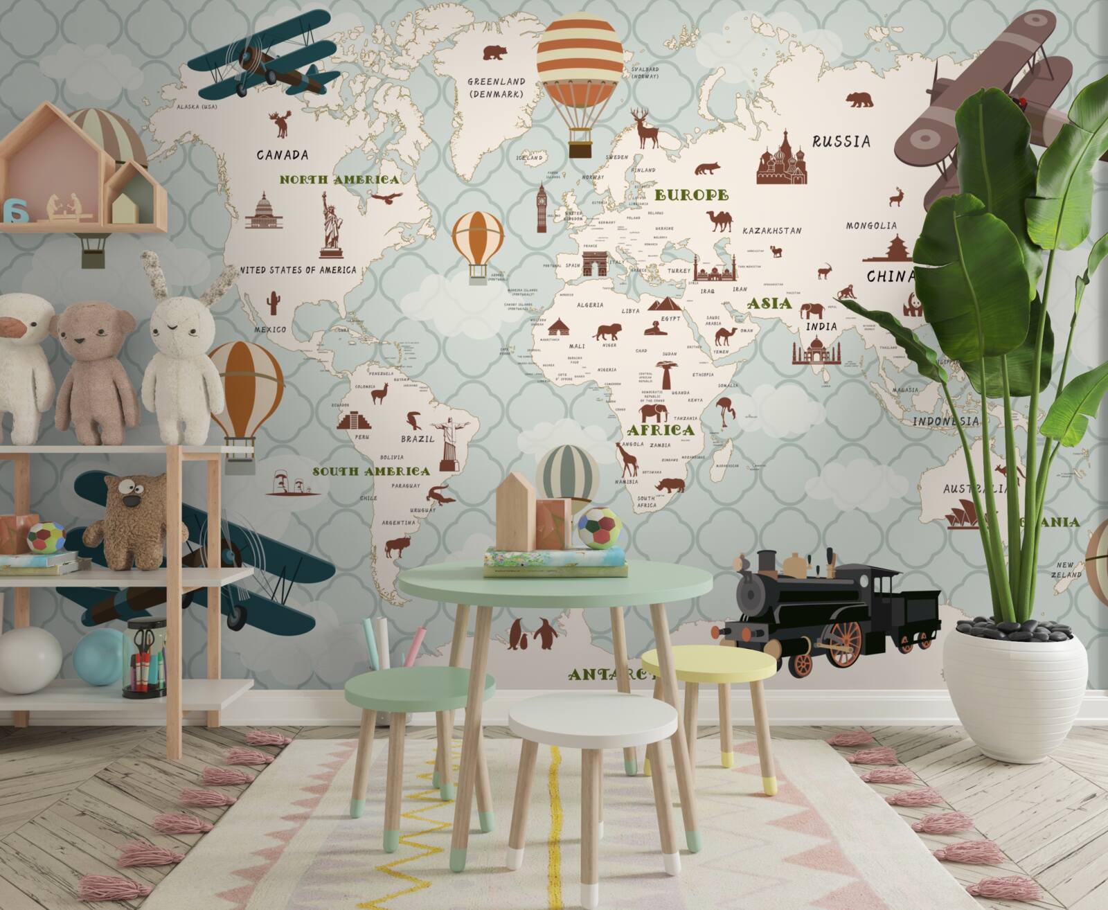 Fototapeta detská mapa sveta